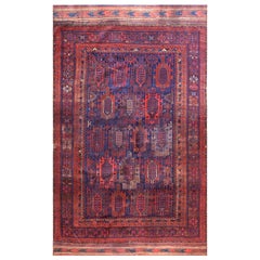 Tappeto principale afghano Baluch Teimouri del XIX secolo ( 7'6" x 12'4" - 230 x 375 )
