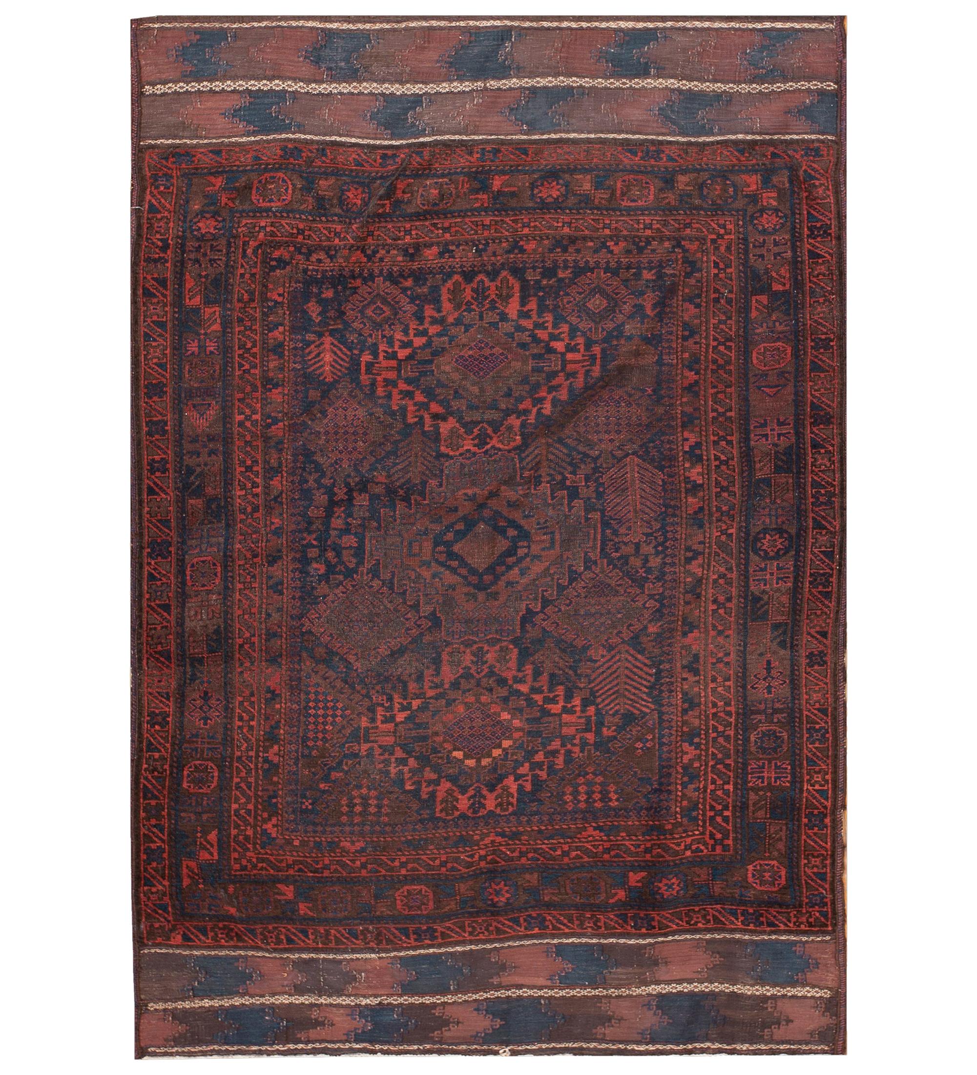 Baluch-Teppich aus dem späten 19. Jahrhundert ( 4'6" x '6'9" - 137 x 206)
