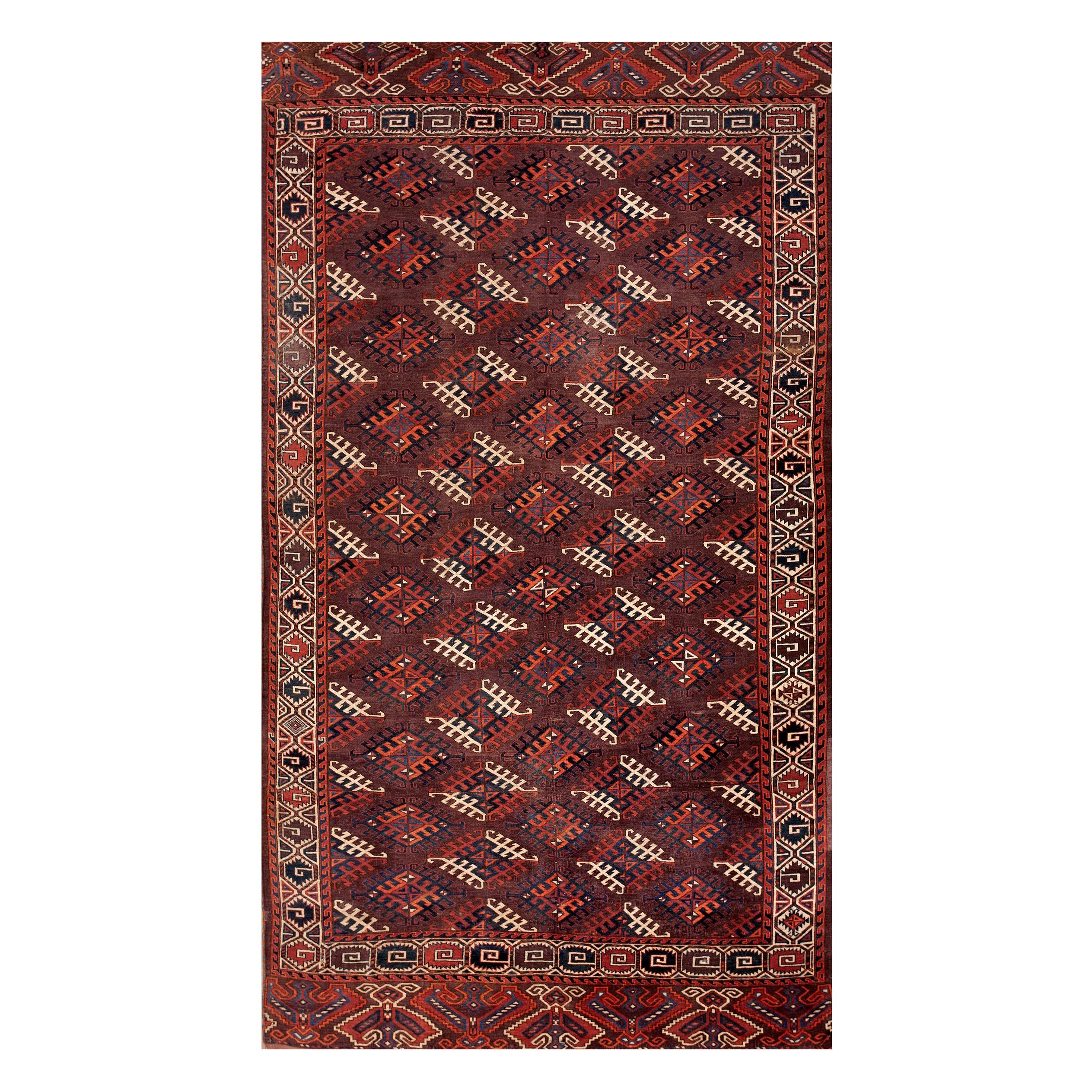 Russischer Yamoud-Turkmen-Teppich aus dem 19. Jahrhundert (190 x 327 cm)
