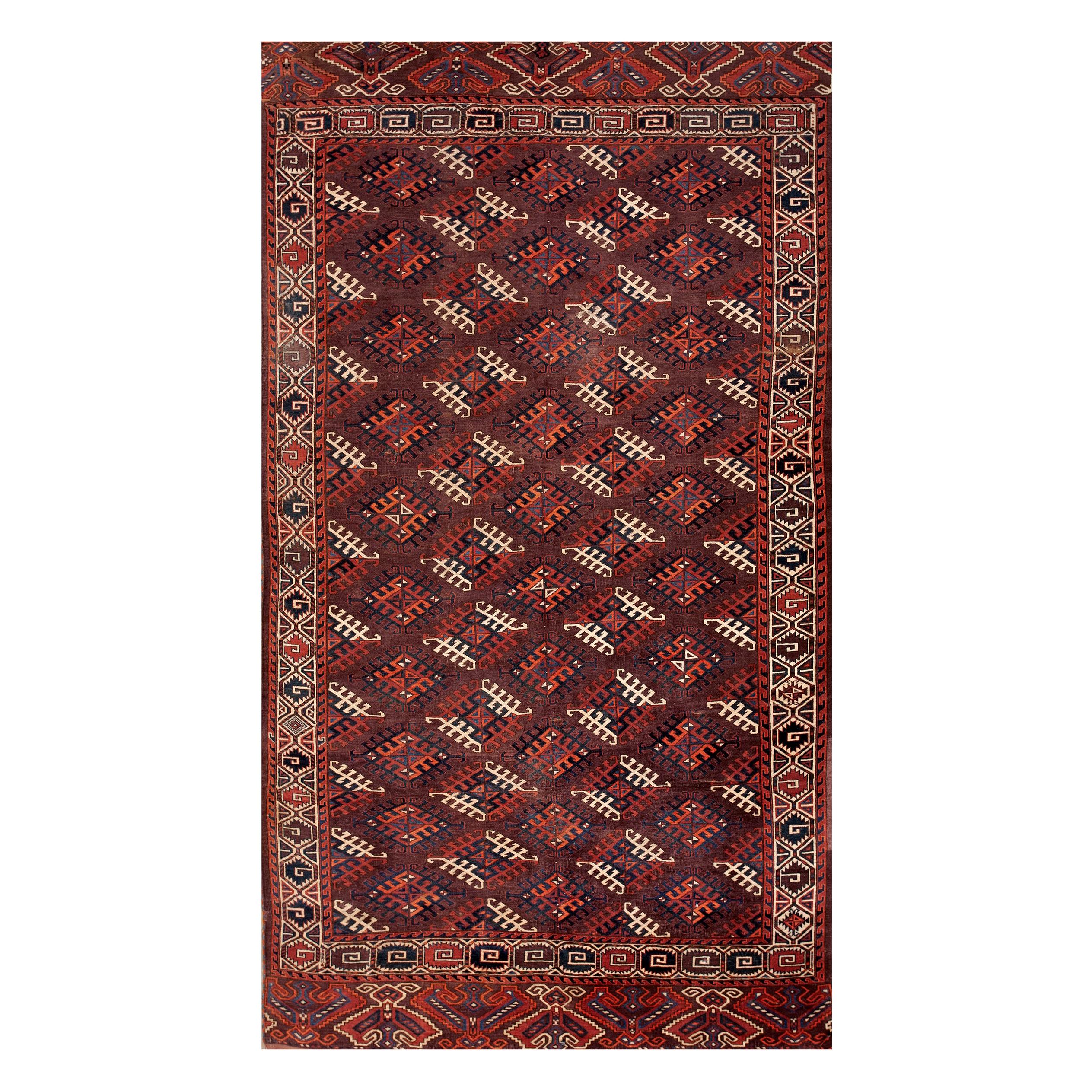 19th Century Russian Yamoud Turkmen Carpet ( 6'3" x 10'9" - 190 x 327 )