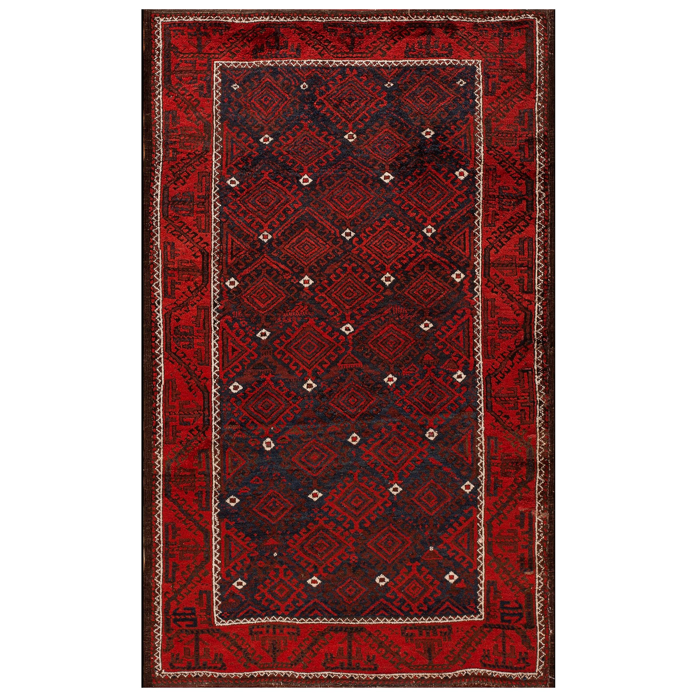 Early 20th Century N.E. Persian Baluch Carpet ( 3'8" x 6' - 112 x 183 ) For Sale