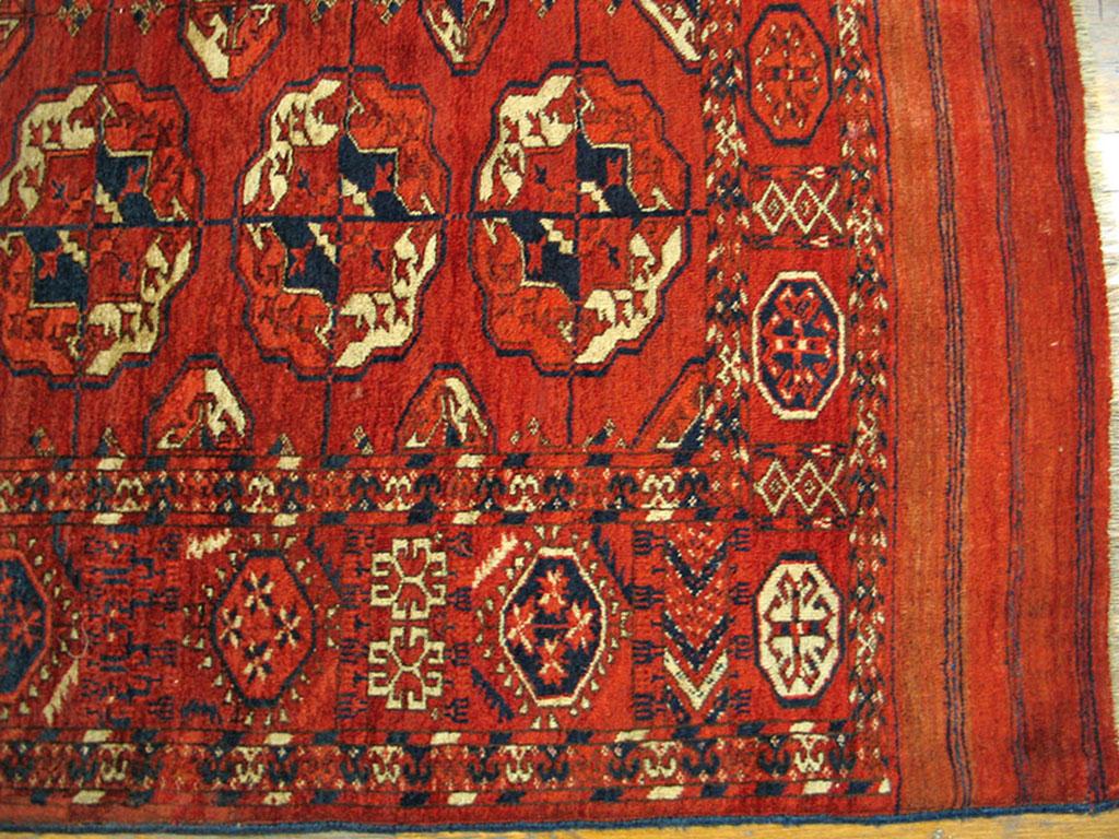 Persiano Tappeto principale Tekke Turkmen dell'Asia centrale della metà del XIX secolo ( 6'6