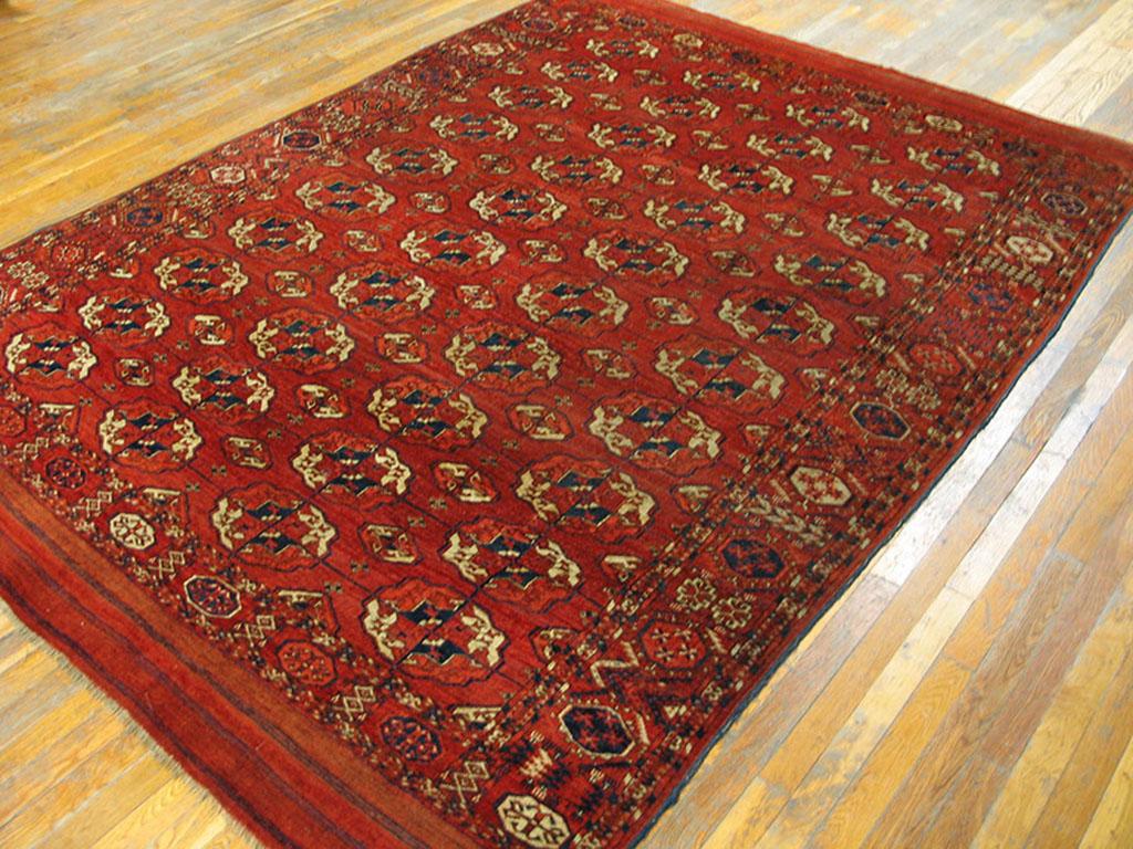 Persian Mid 19th Century Central Asian Tekke Turkmen Main Carpet ( 6'6