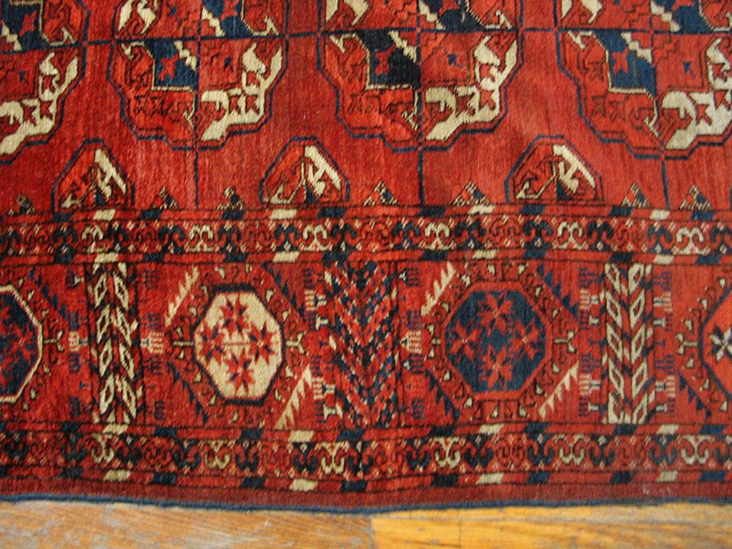 Mid 19th Century Central Asian Tekke Turkmen Main Carpet ( 6'6