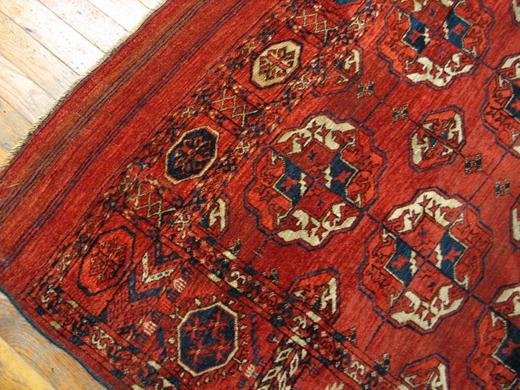 Mid-19th Century Mid 19th Century Central Asian Tekke Turkmen Main Carpet ( 6'6