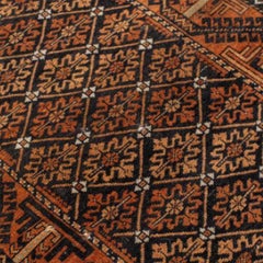 Antique Baluch with Shades of Terracotta, Camel, Charcoal and Ivory