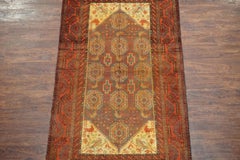 Antique Baluchi Area Rug with Bird Design, circa 1920