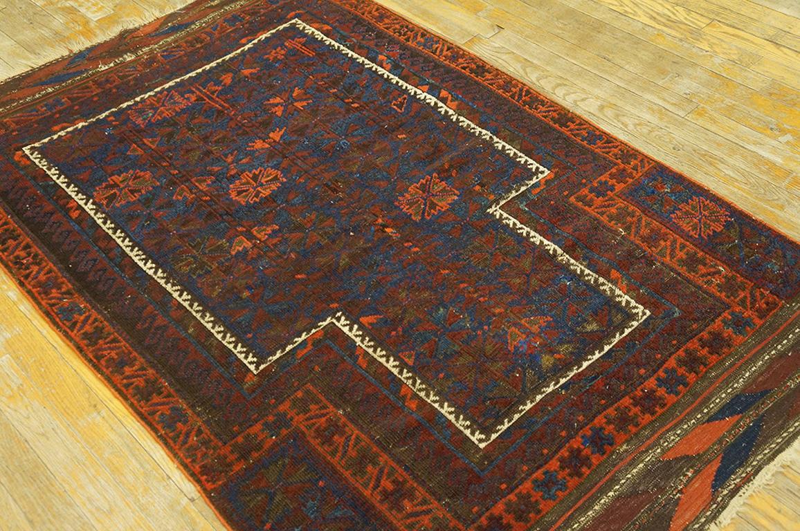 Antique Baluhch Turkmen Rug 3' 6