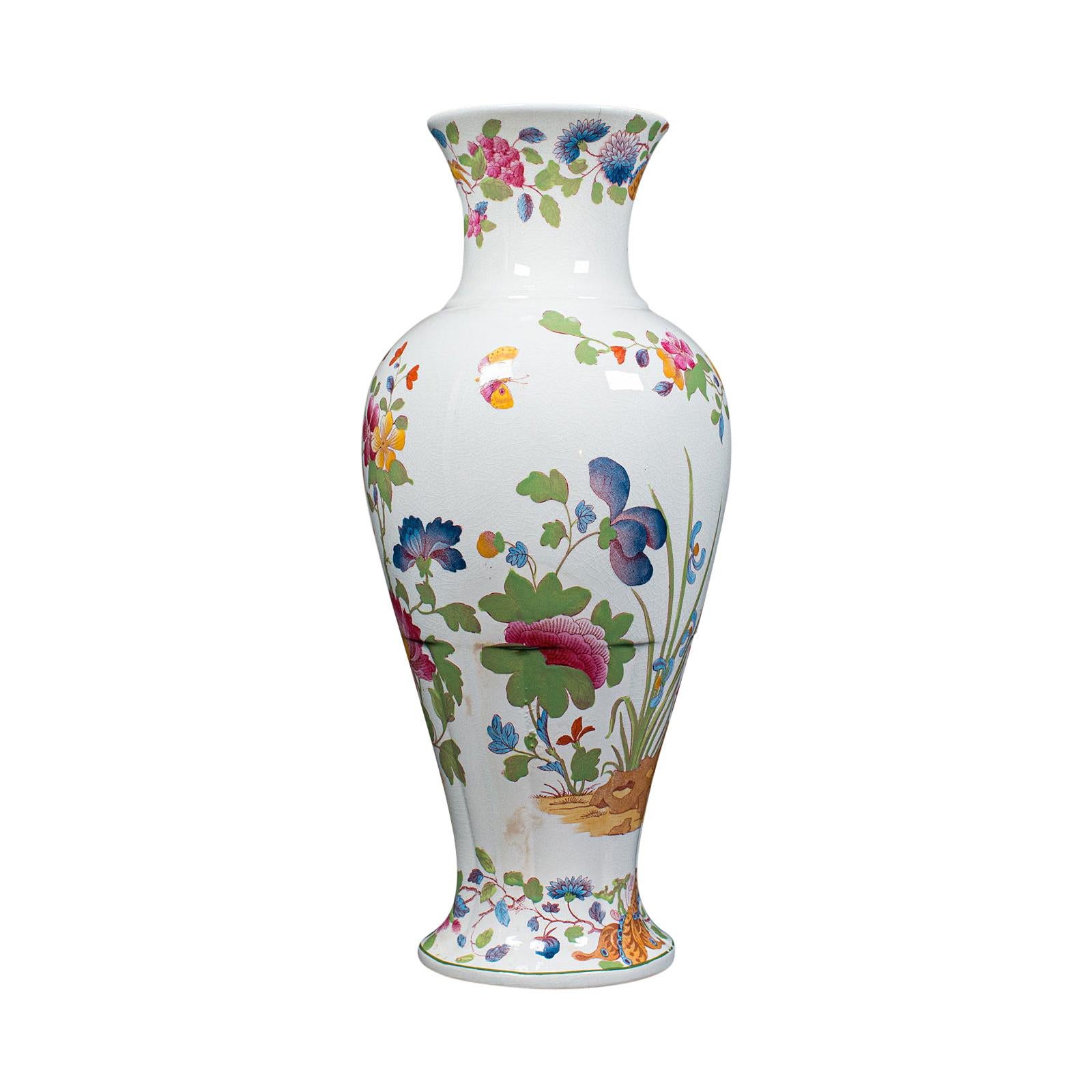 Antique Baluster Posy Vase, English, Ceramic, Decorative, Flower Urn, Circa 1920 For Sale