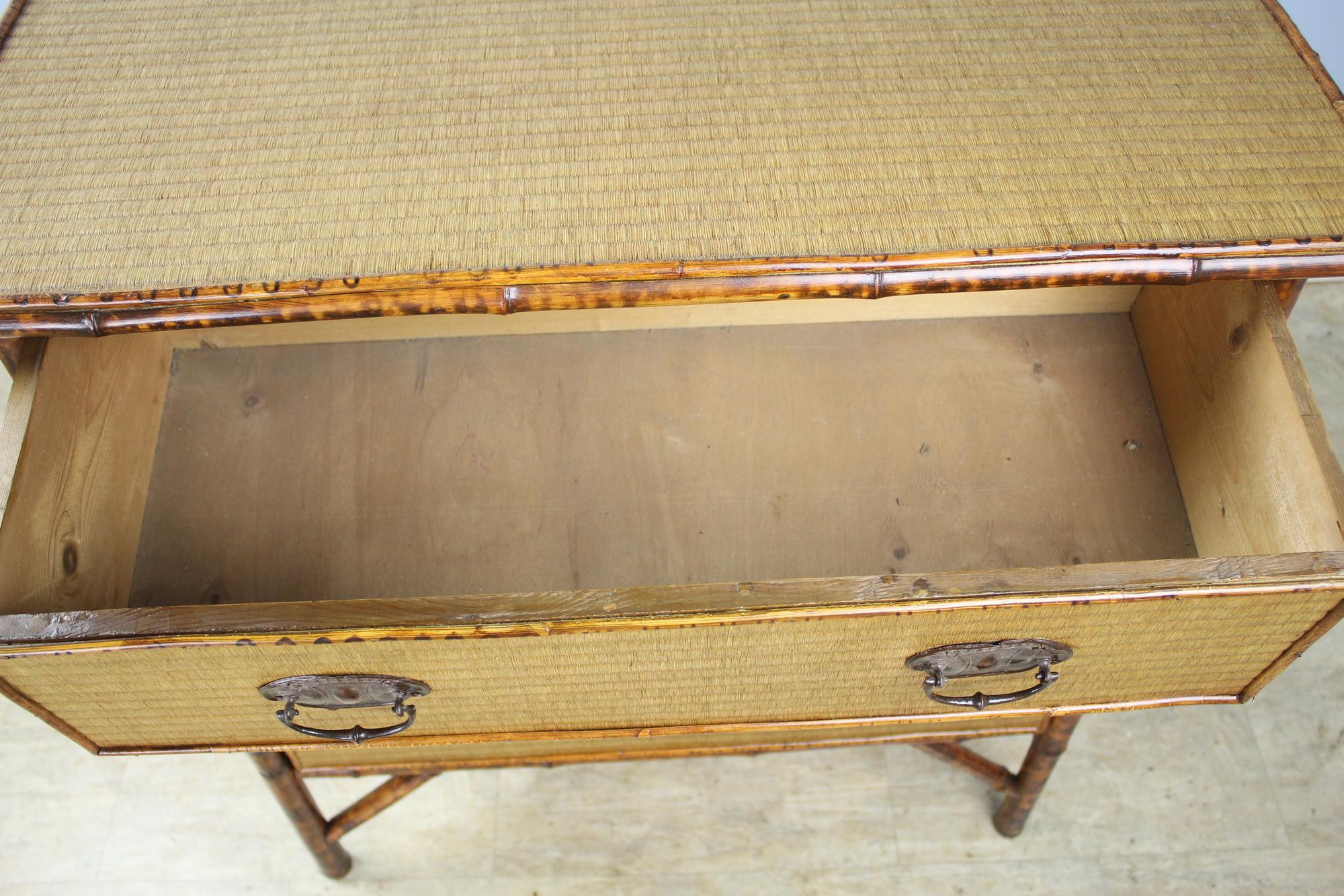 Antique Bamboo and Rattan Chest of Drawers 2