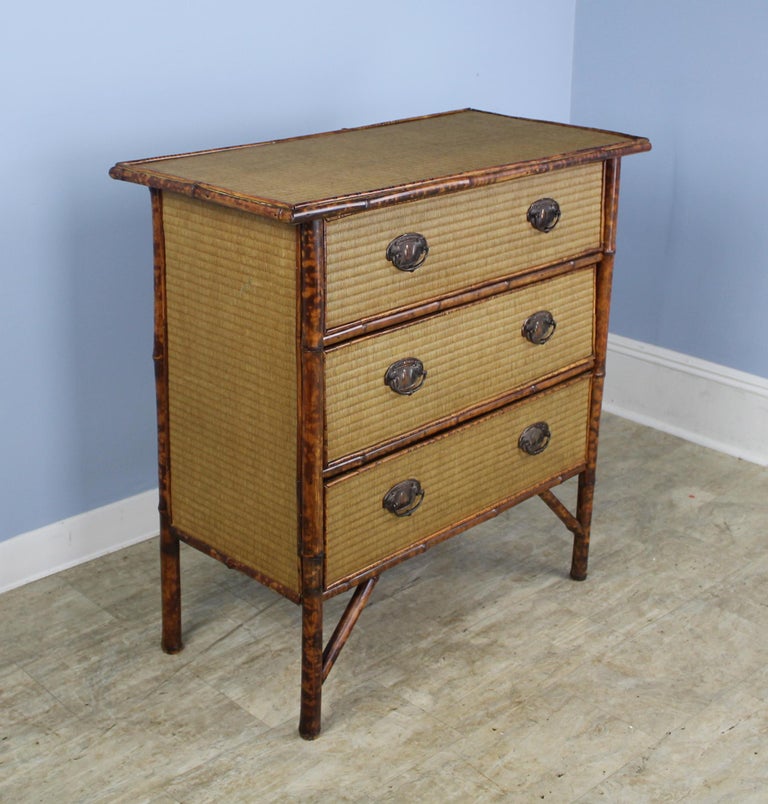 Antique Bamboo and Rattan Chest of Drawers at 1stDibs