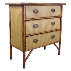 Antique Bamboo and Rattan Chest of Drawers