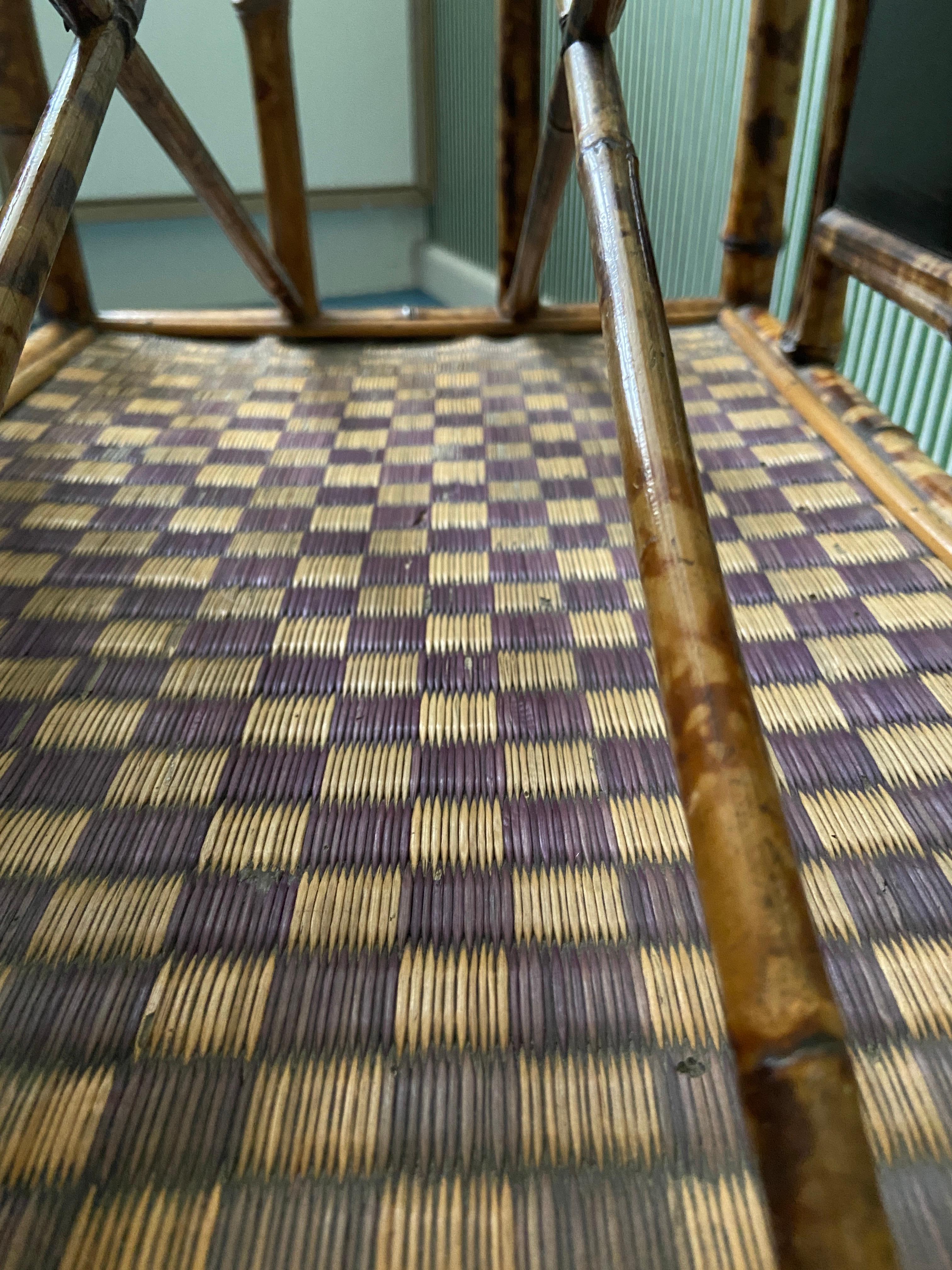 Antique Bamboo and Rattan Magazine Rack with Chinoiserie, England, 1890s For Sale 9