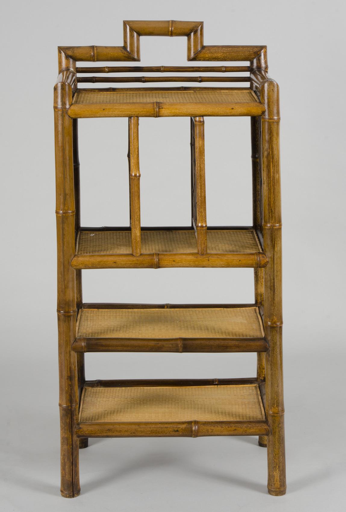 Victorian Antique Bamboo Bookcase For Sale