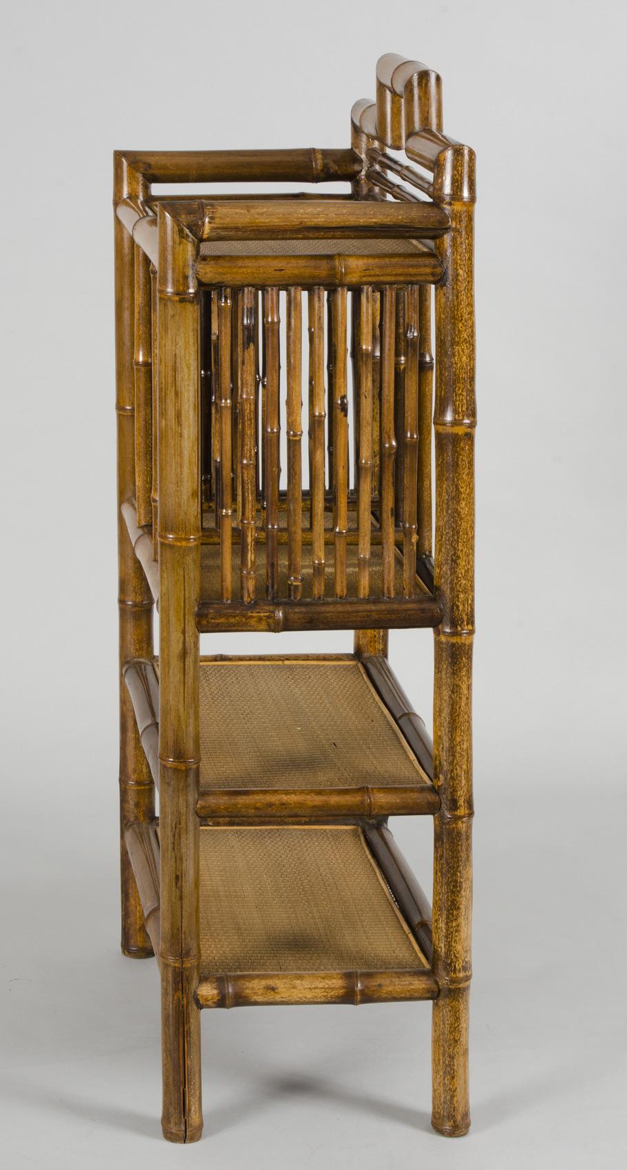 English Antique Bamboo Bookcase For Sale