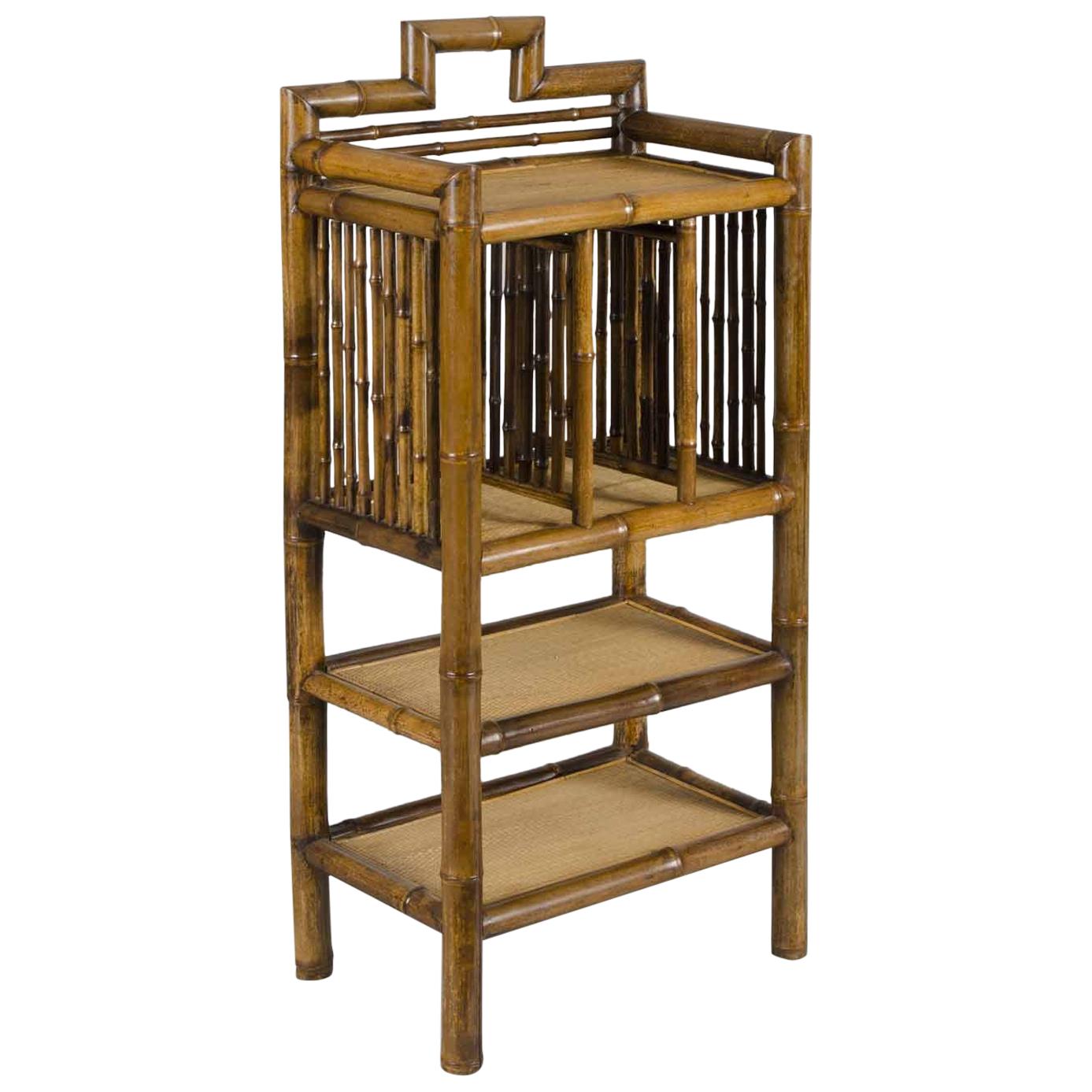 Antique Bamboo Bookcase For Sale