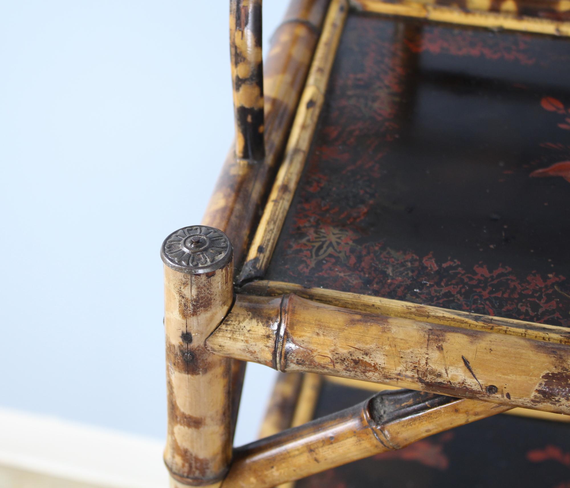 Antique Bamboo Bookcase or Etagiere For Sale 1