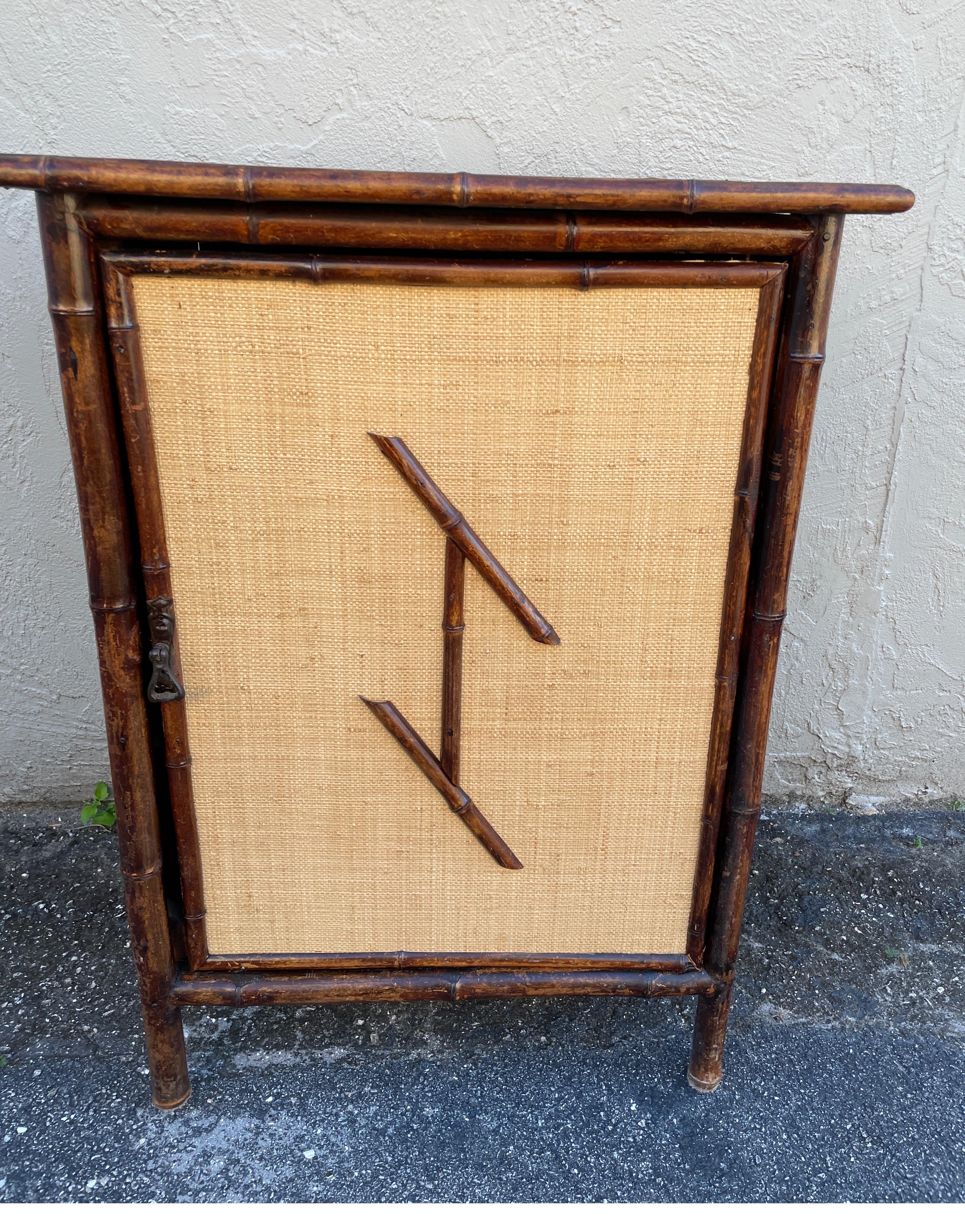 19th Century Antique Bamboo Cabinet