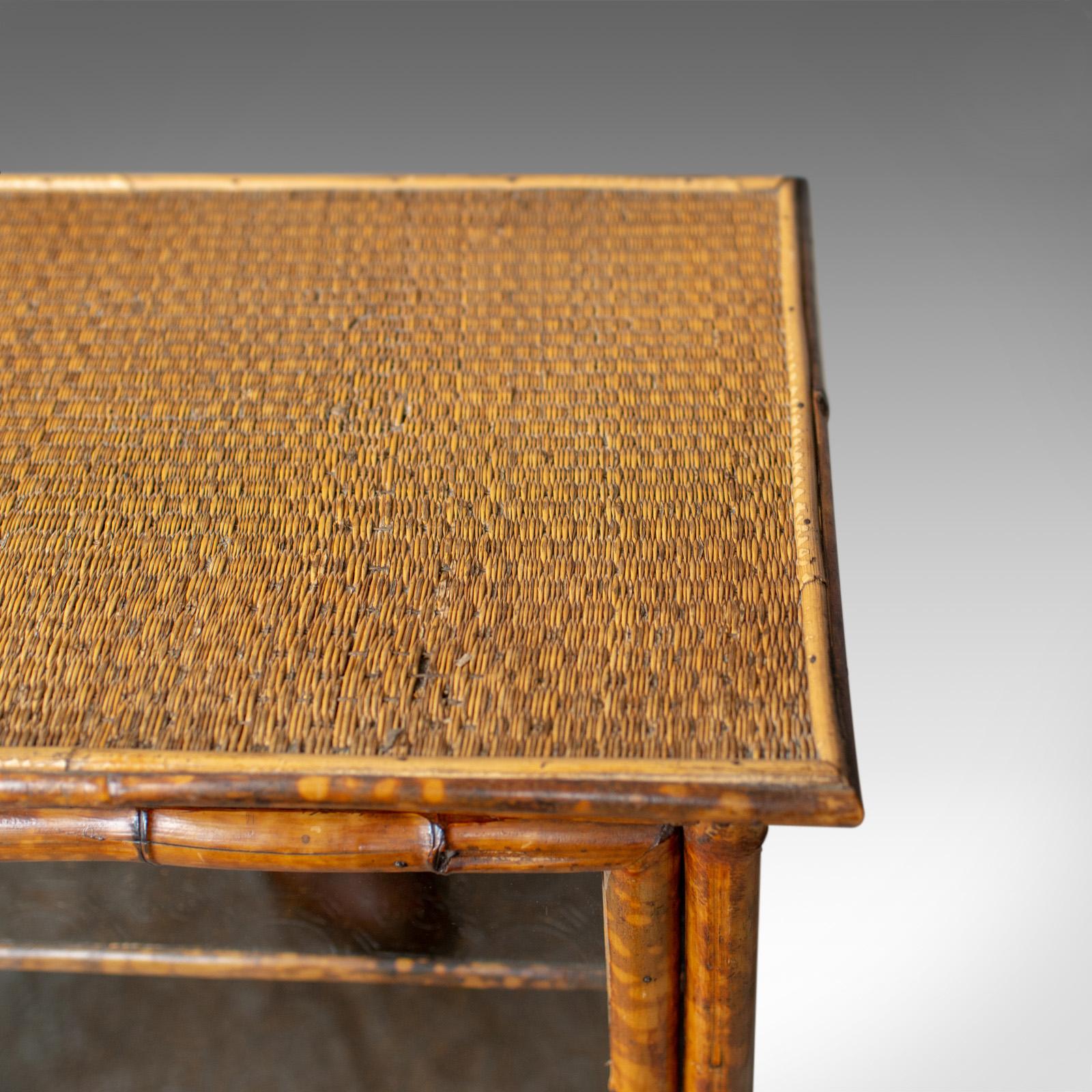 Antique Bamboo Cabinet, Victorian, Oriental, Bedside, Rattan, Glazed, circa 1900 1