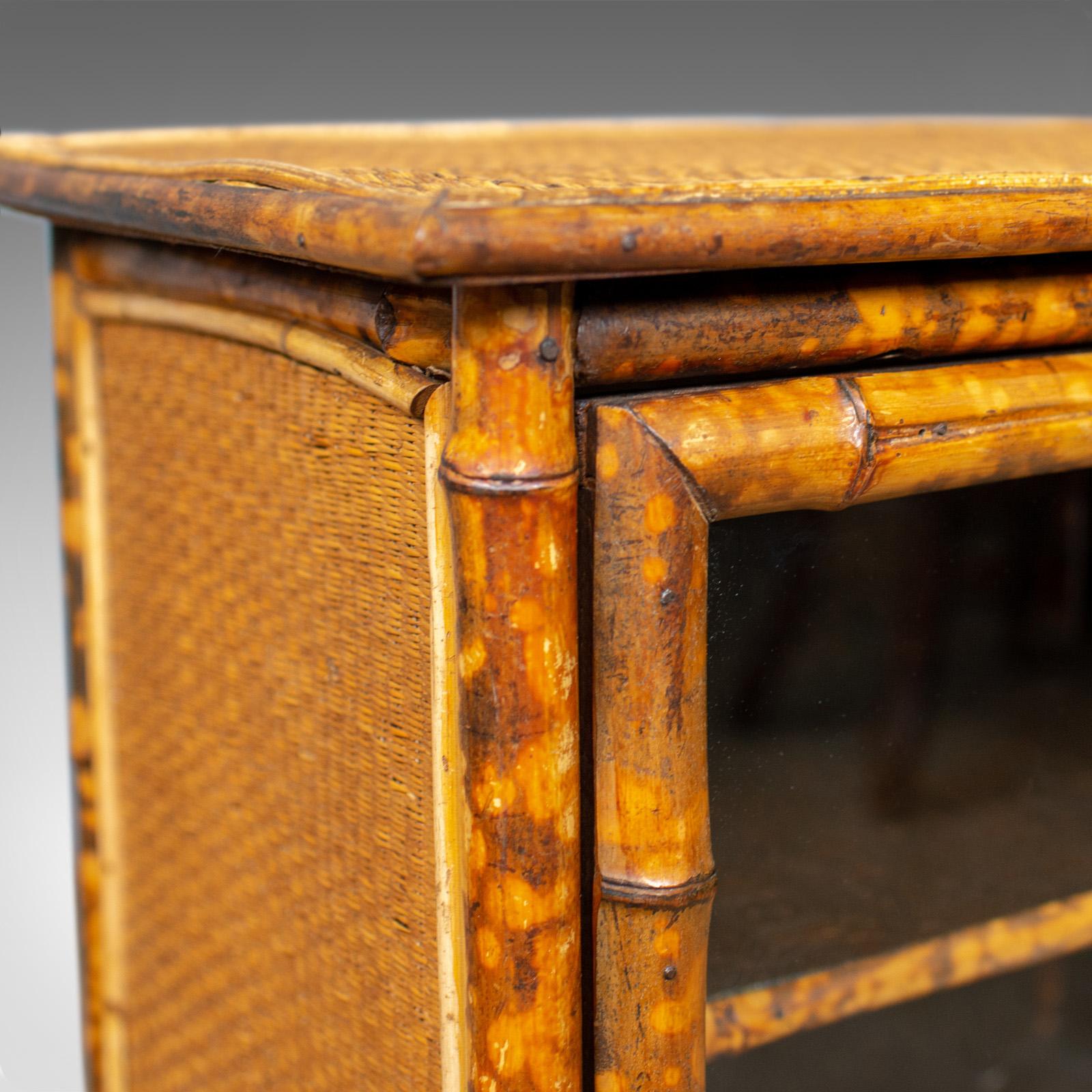 Antique Bamboo Cabinet, Victorian, Oriental, Bedside, Rattan, Glazed, circa 1900 2
