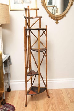 Antique Bamboo Corner Cabinet