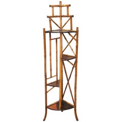 Antique Bamboo Corner Cabinet