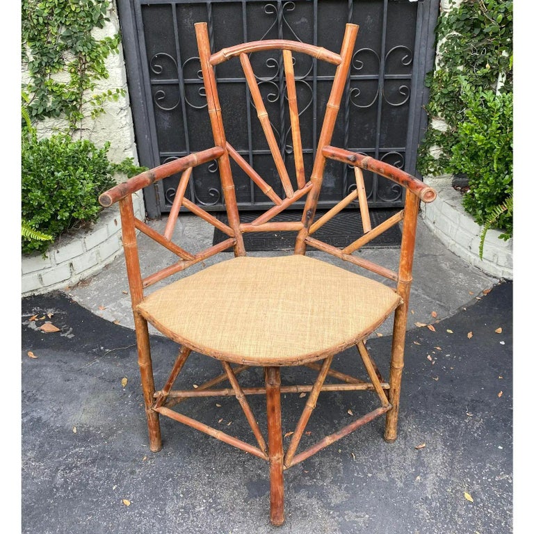 Antique Bamboo Corner Chair, 19th Century For Sale at 1stDibs