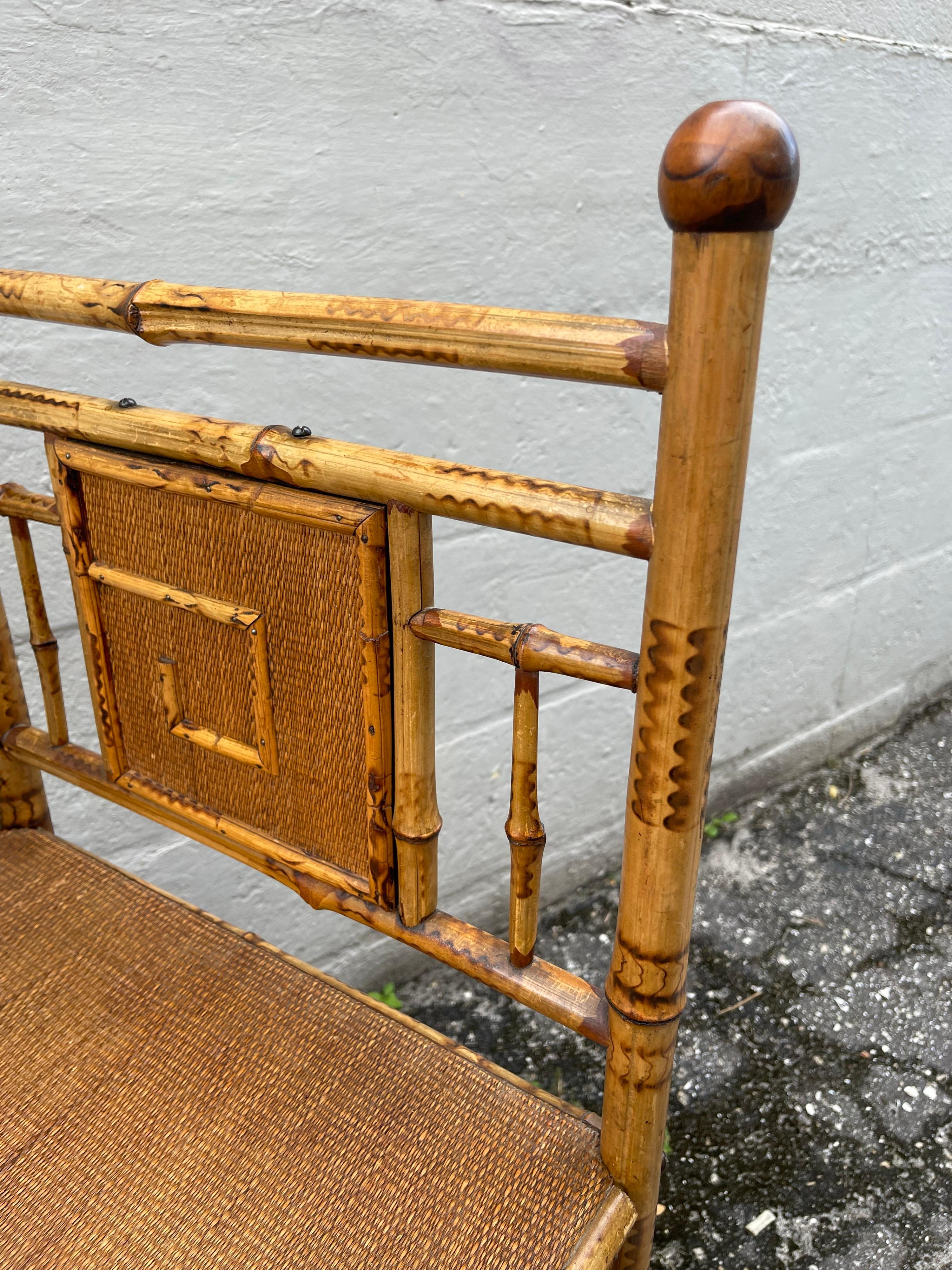 Antique Bamboo Corner Chair For Sale 2