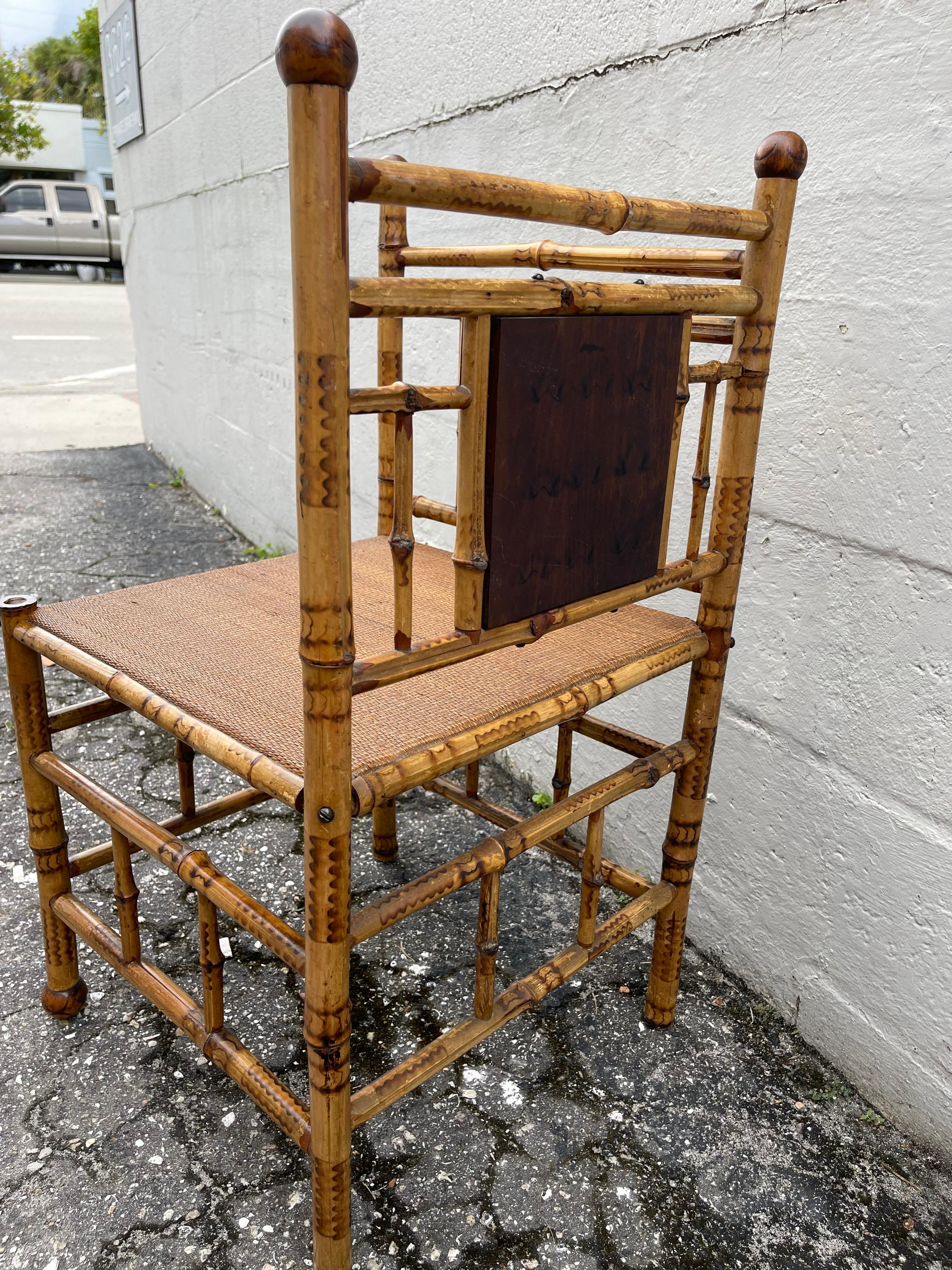 Antique Bamboo Corner Chair For Sale 7