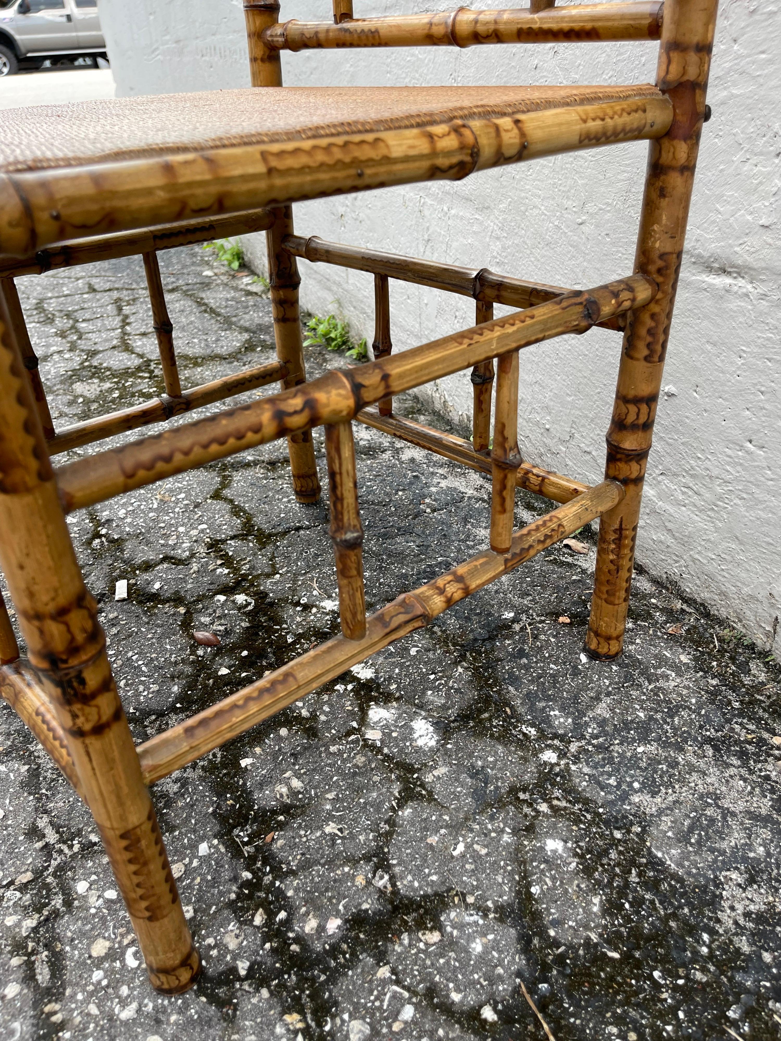 Antique Bamboo Corner Chair For Sale 9