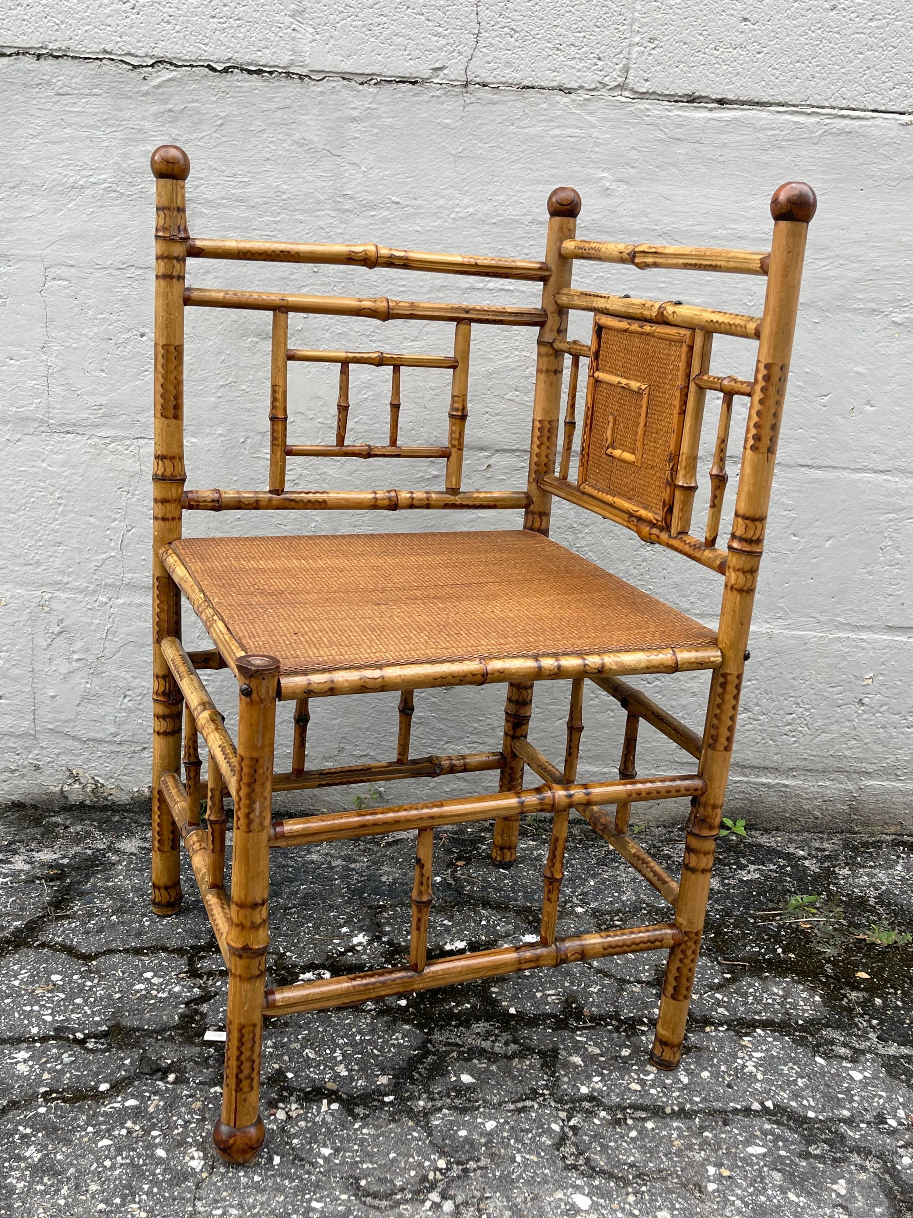 fauteuil en bambou ancien