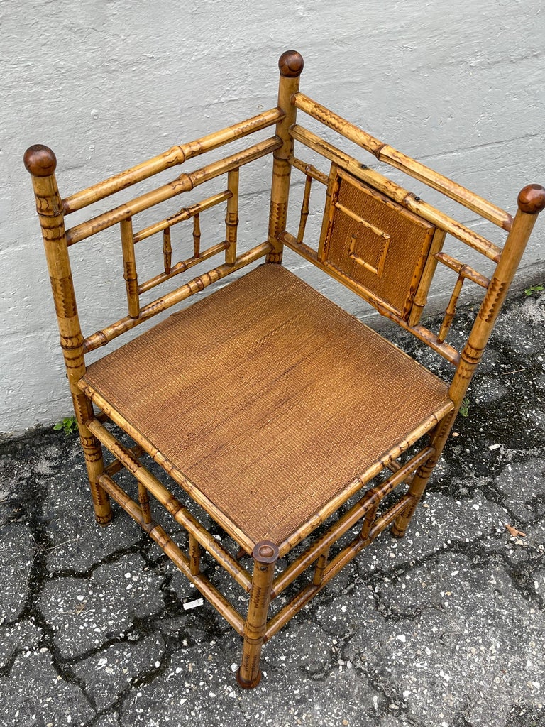 Antique Bamboo Corner Chair For Sale at 1stDibs antique bamboo chair