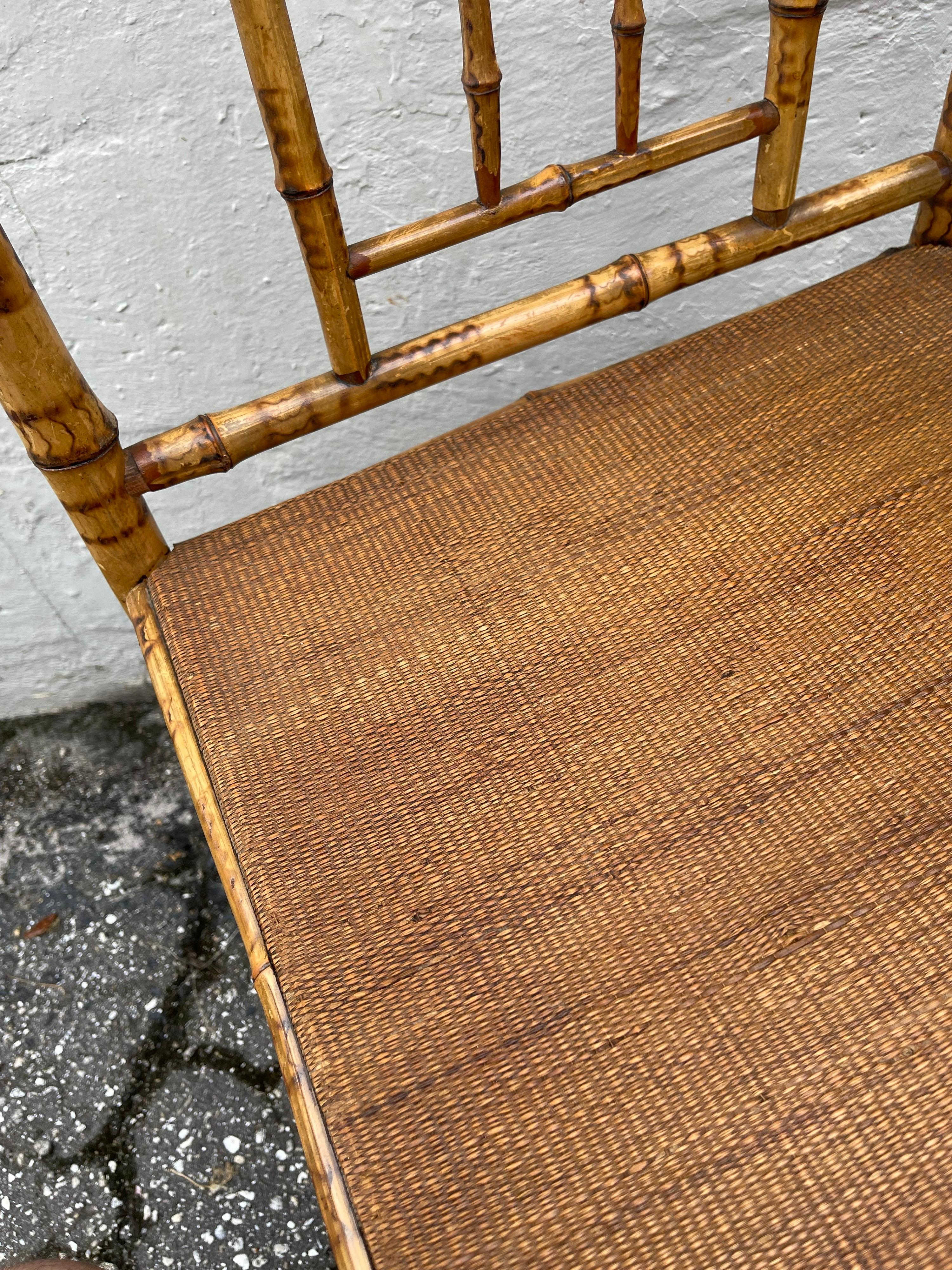 Antique Bamboo Corner Chair For Sale 1