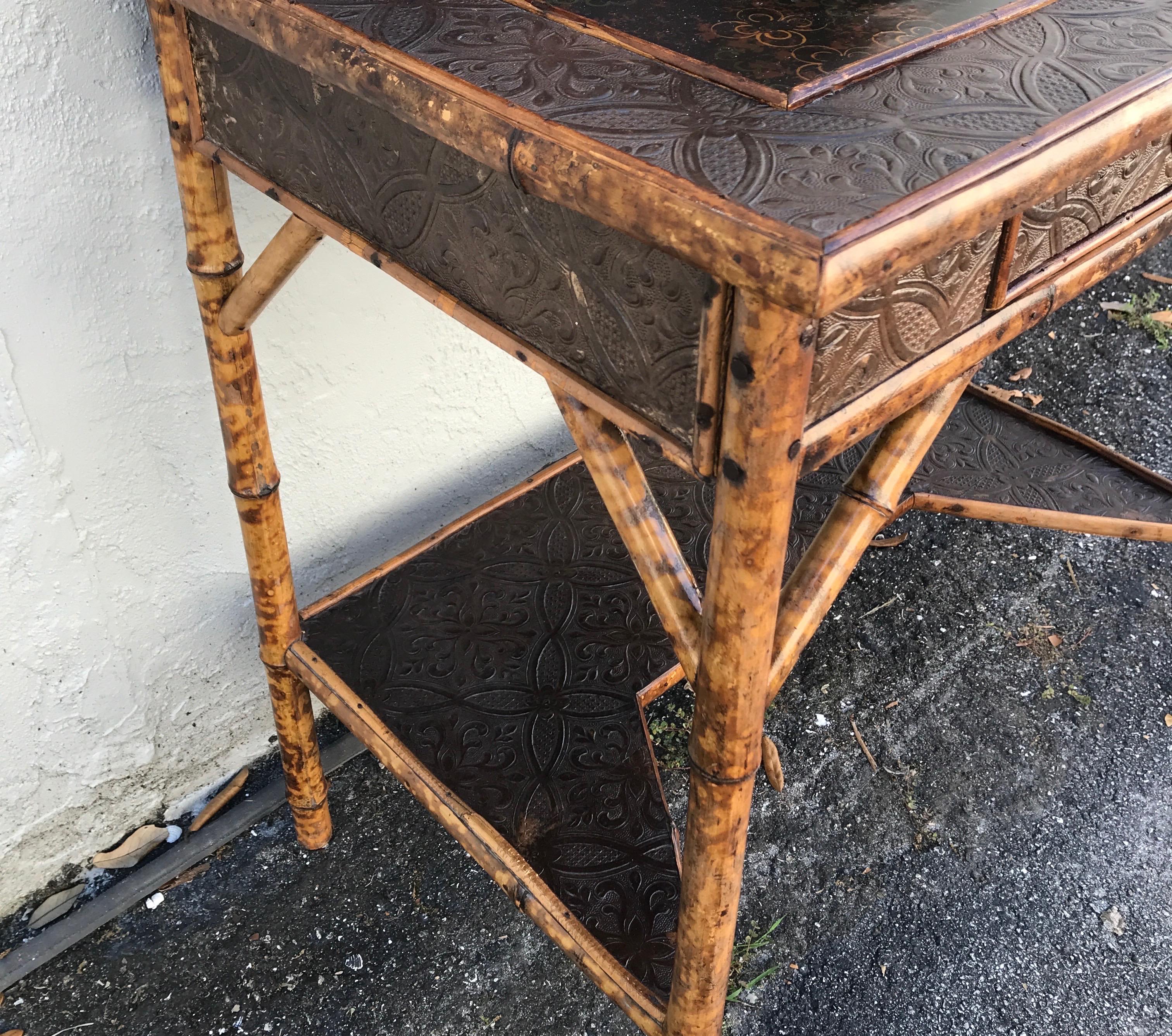 Antique Bamboo Desk / Writing Table 6