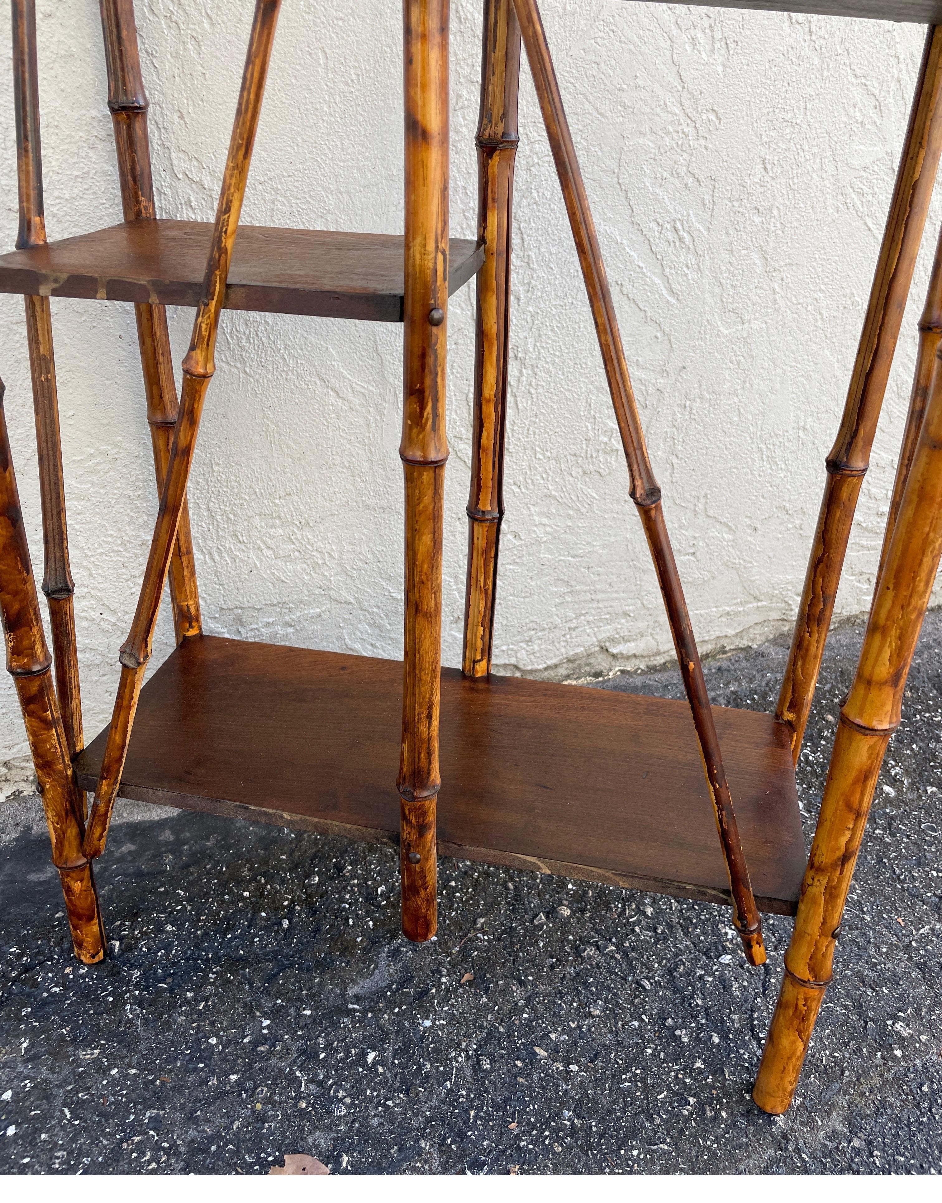 Antique Bamboo Etagere 9