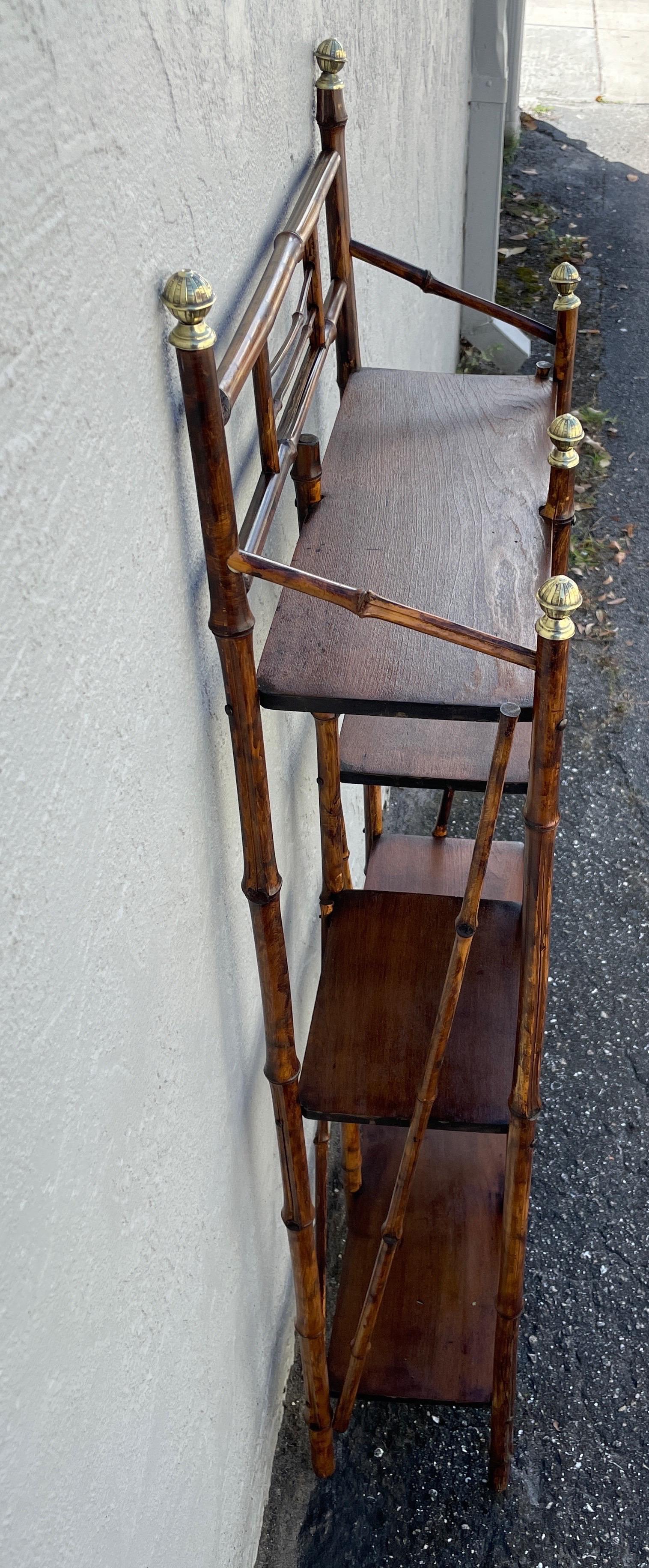 Antique Bamboo Etagere In Good Condition In West Palm Beach, FL
