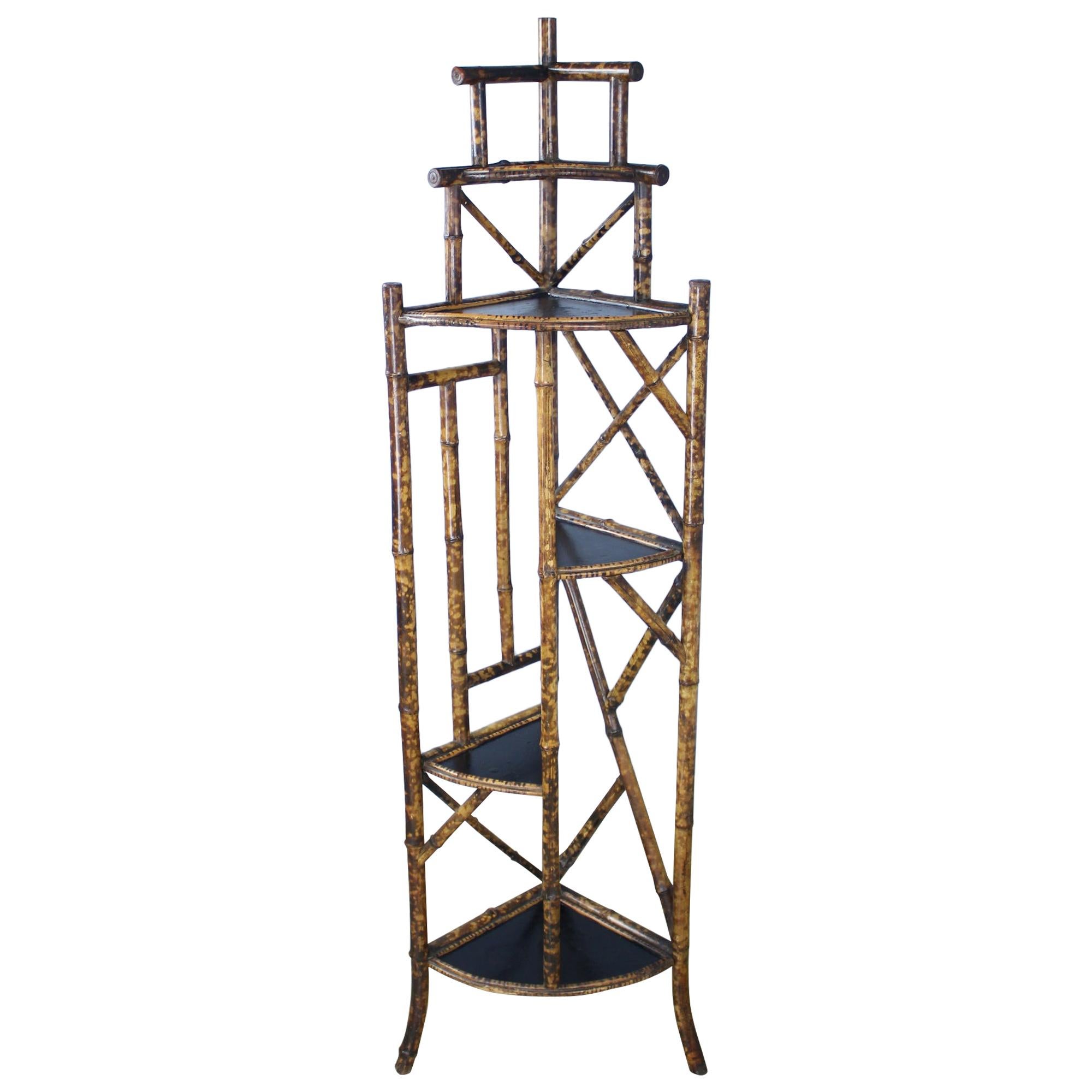 Antique Bamboo Étagère or Plant Stand at 1stDibs