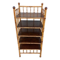Antique Bamboo Etagere with Five Shelves