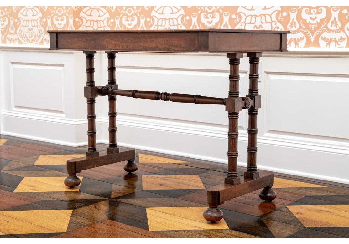 Wood Antique Bamboo Form Console Table For Sale