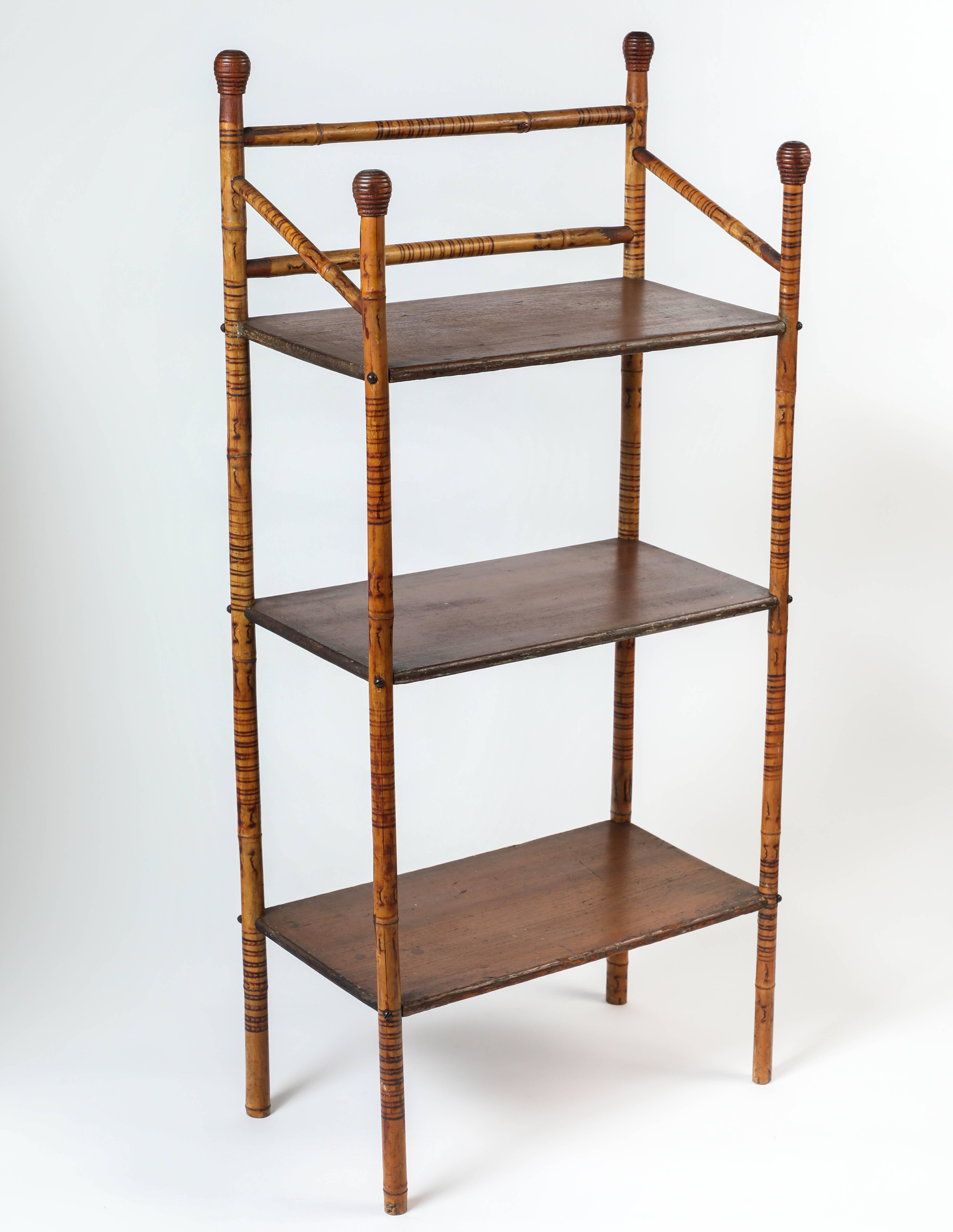 20th Century Antique Bamboo Frame Standing Shelf