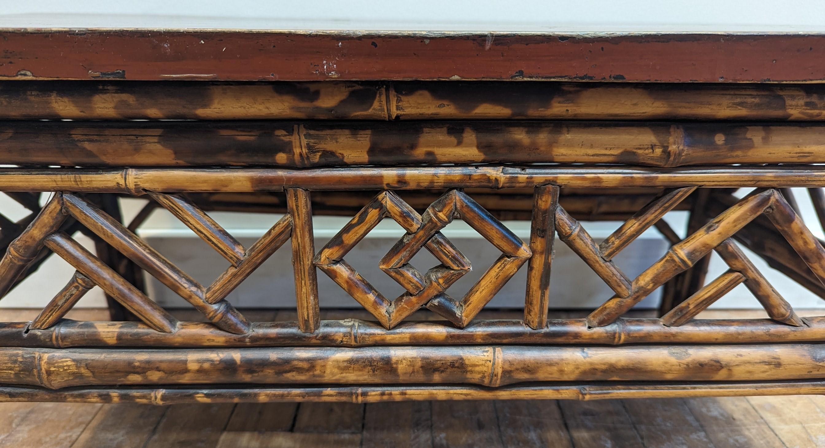 Antique Bamboo Low Table For Sale 1