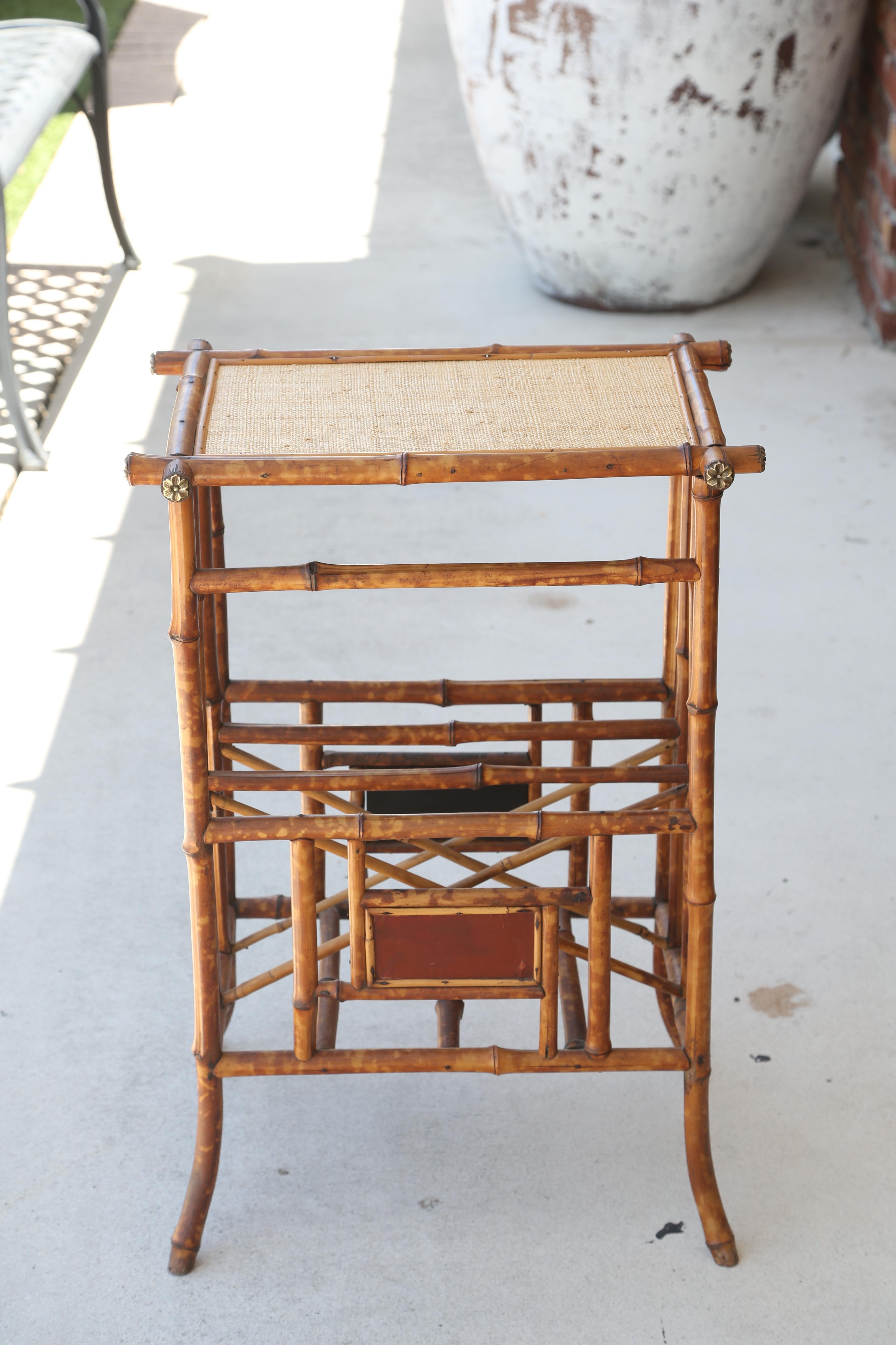 Antique bamboo table / magazine holder.