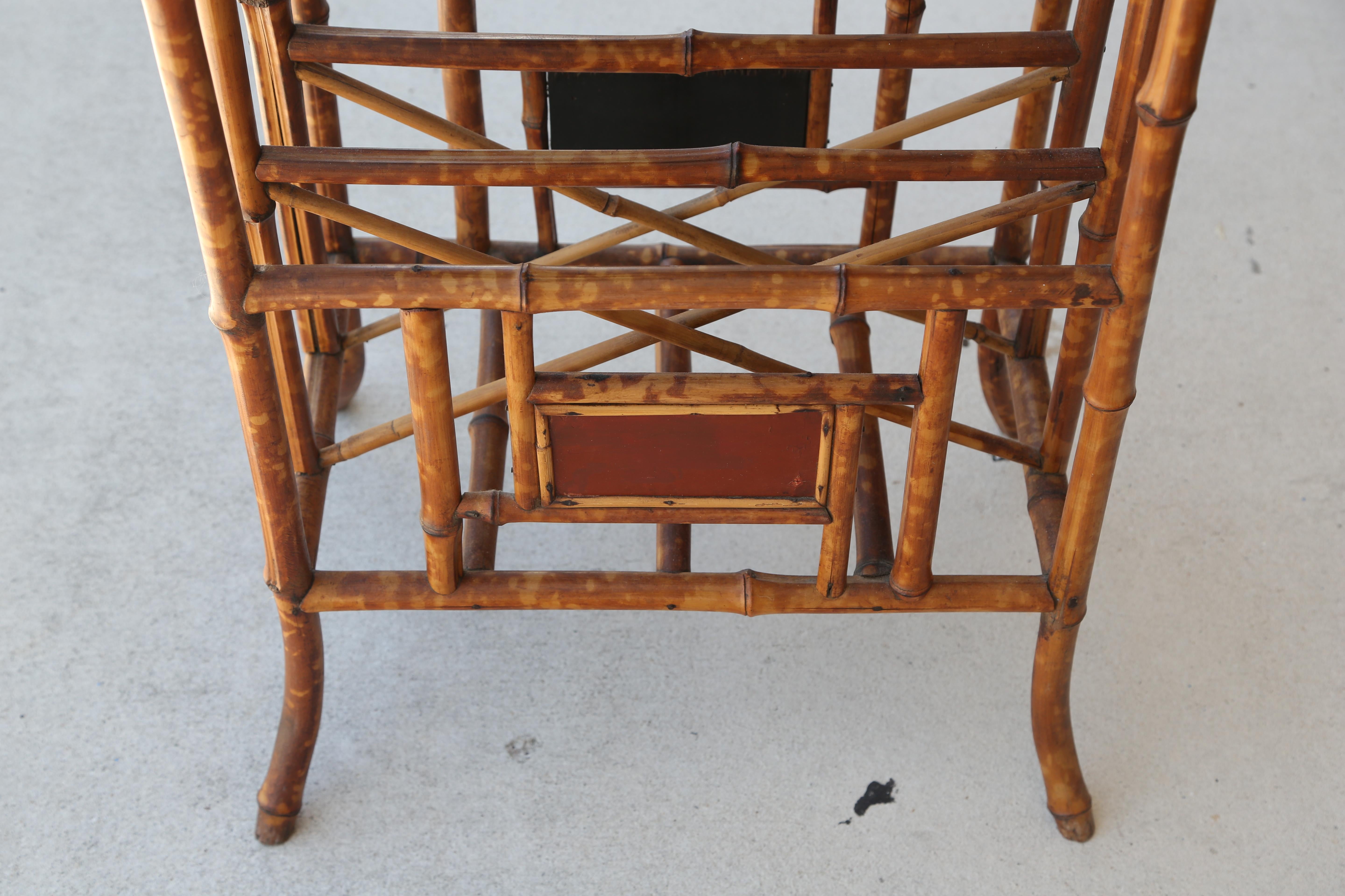 Antique Bamboo Magazine Stand / Table 1