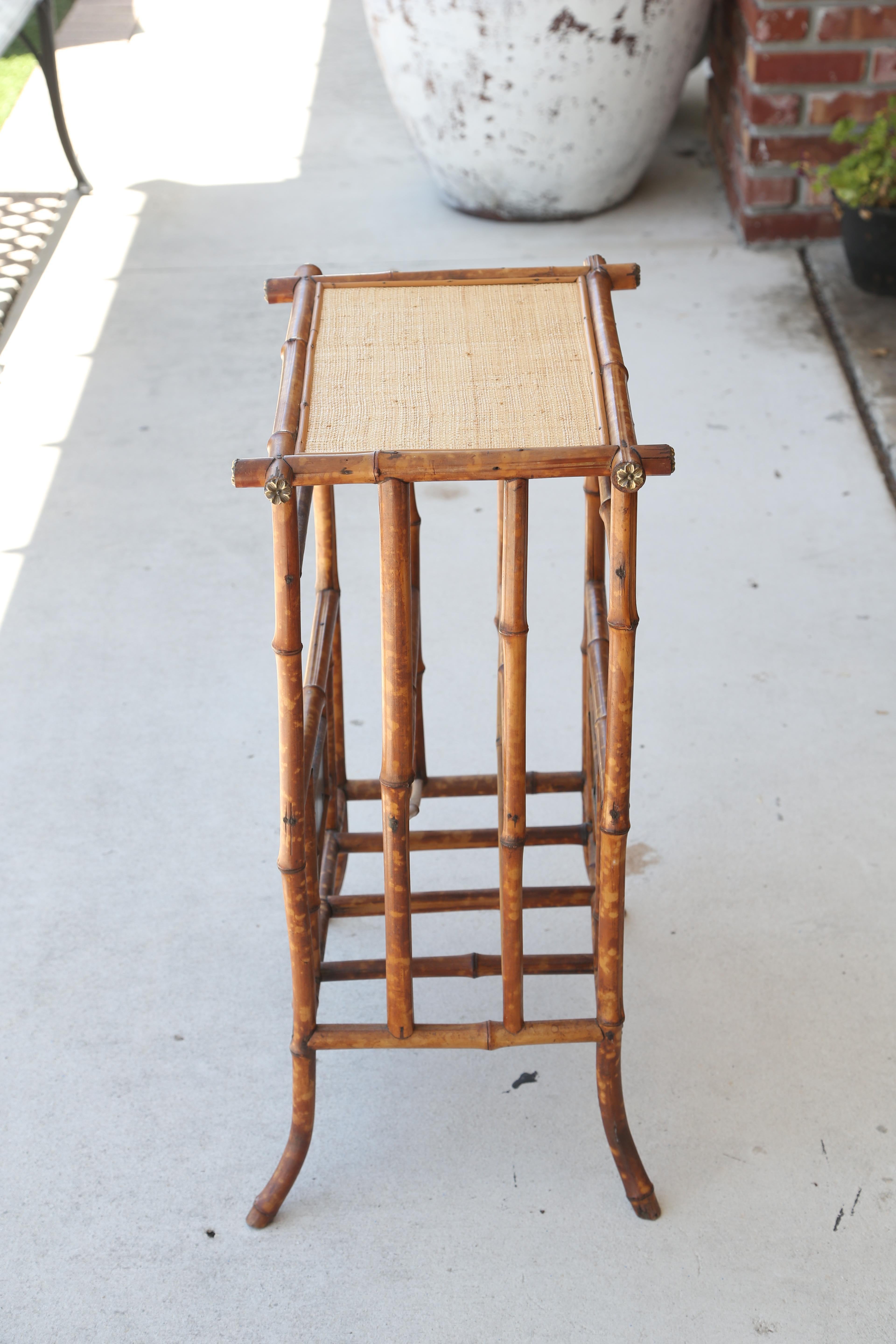Antique Bamboo Magazine Stand / Table 3
