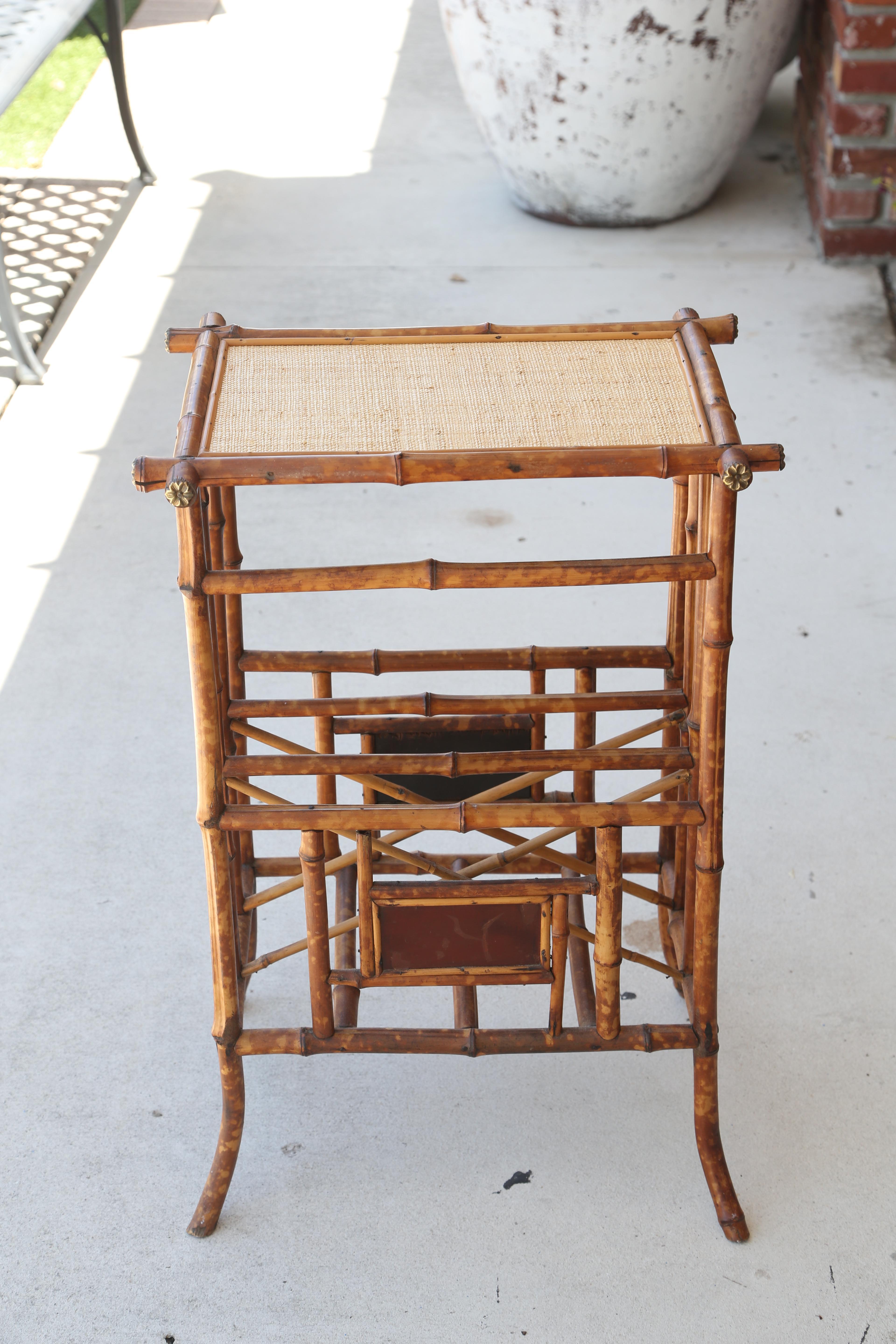 Antique Bamboo Magazine Stand / Table 5