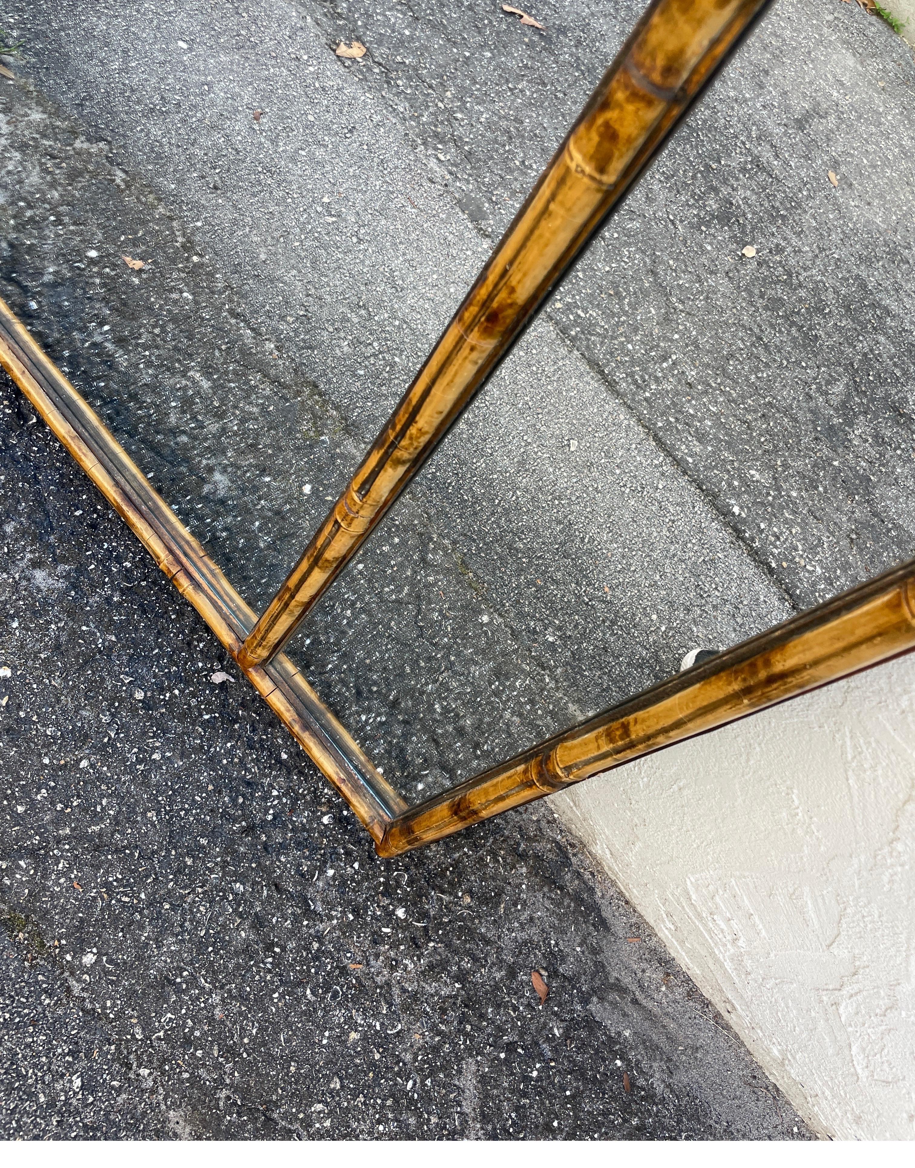 Antique Bamboo Mantel Mirror For Sale 5