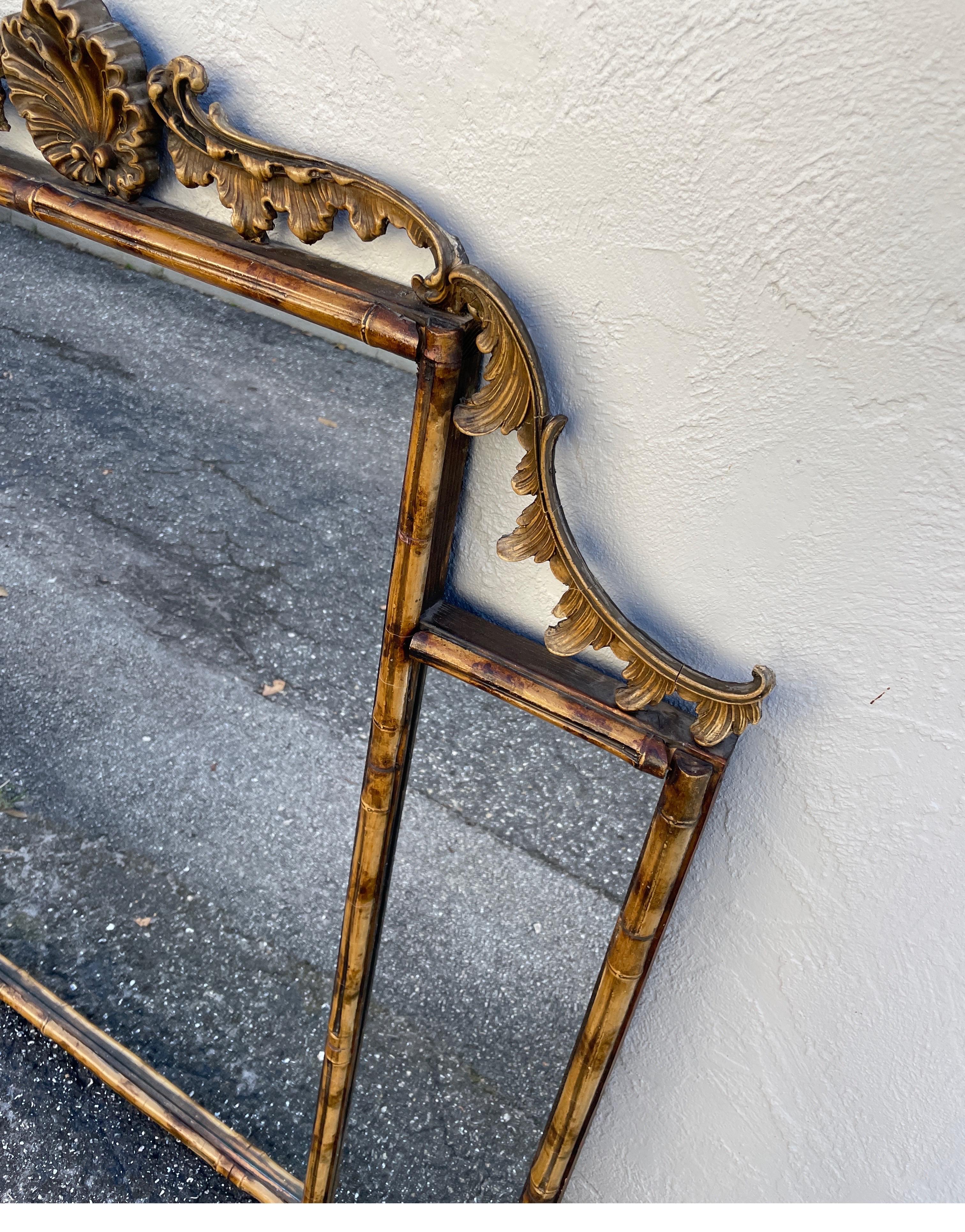 Antique Bamboo Mantel Mirror For Sale 3