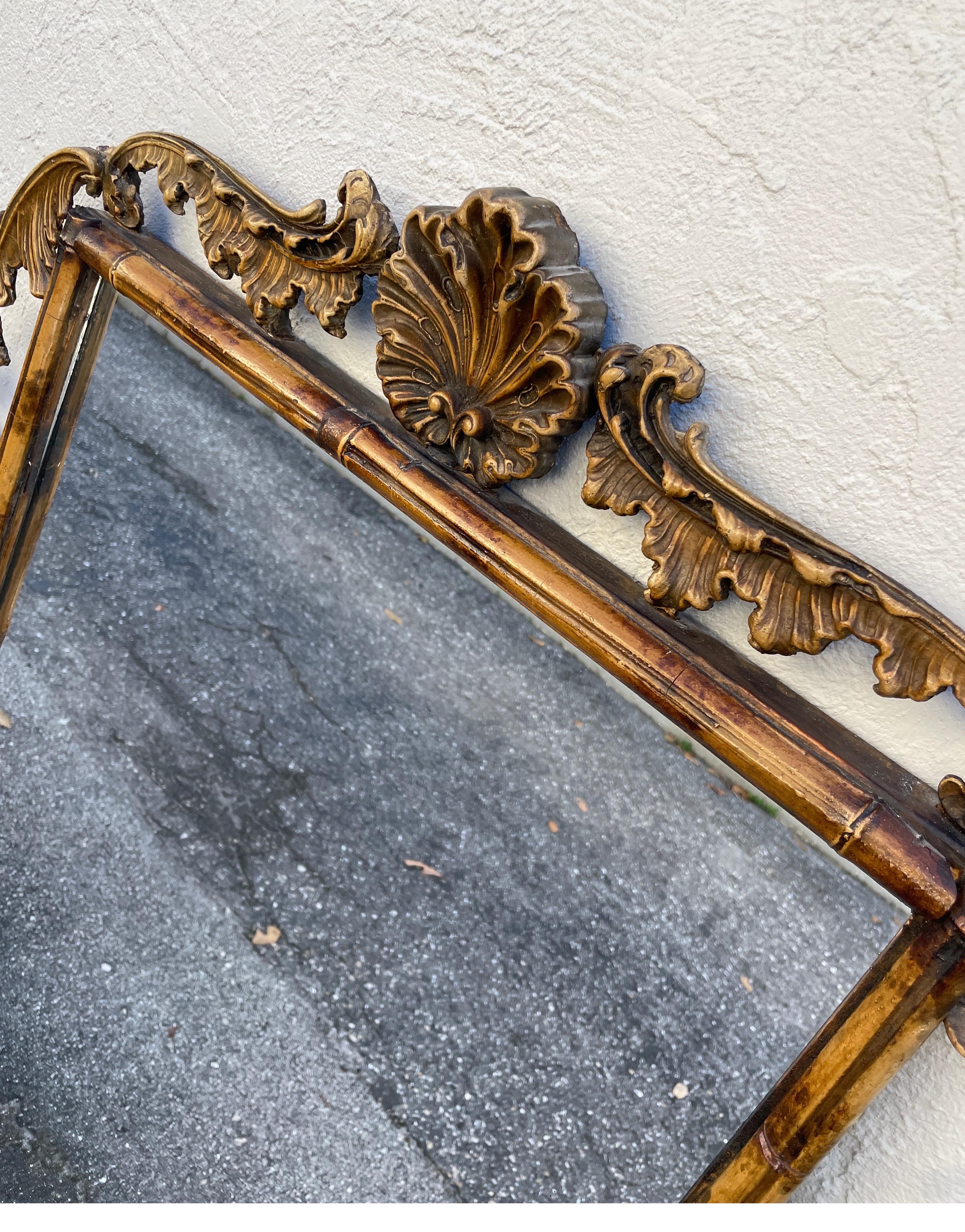 Antique Bamboo Mantel Mirror For Sale 4