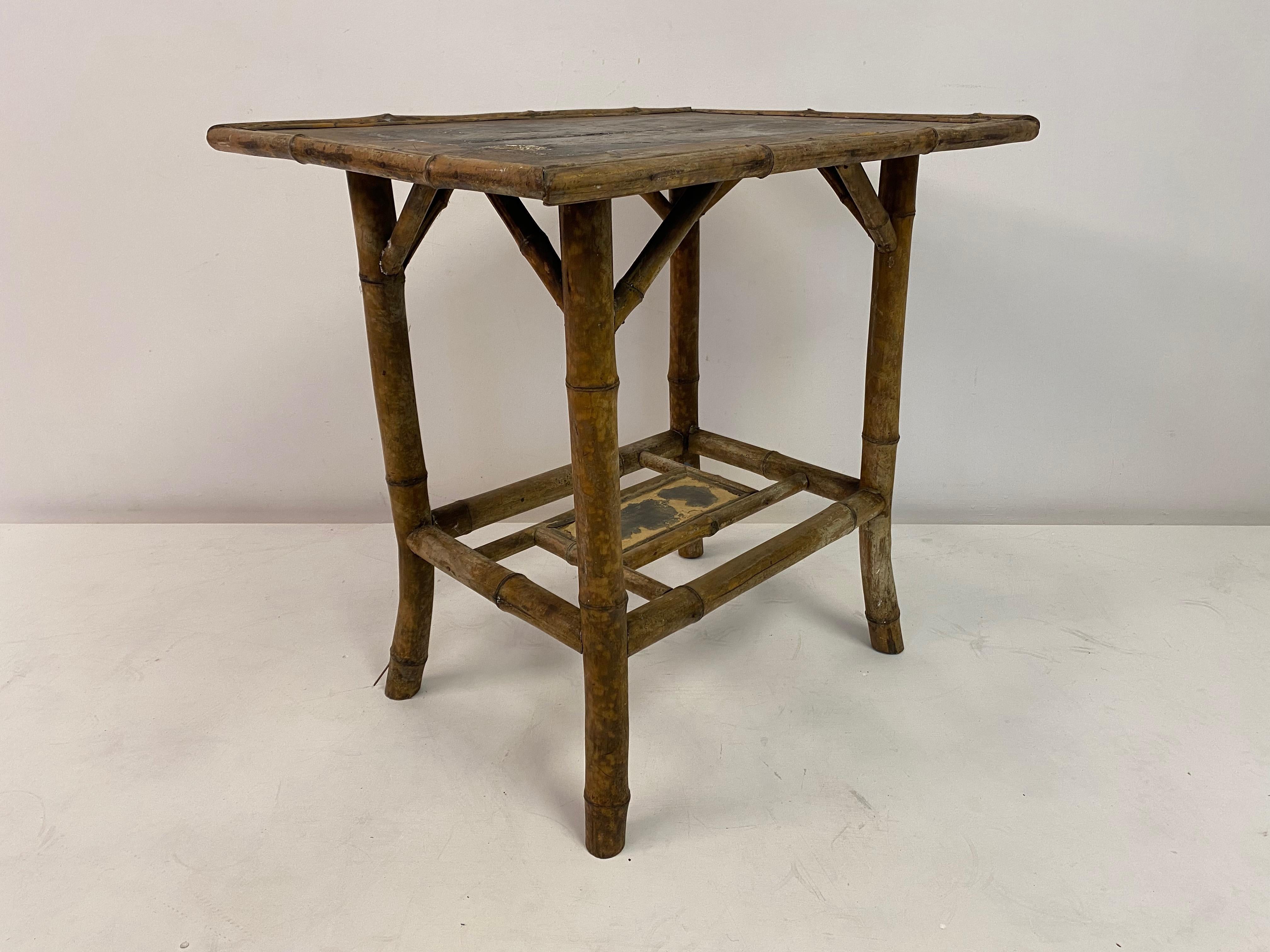 Antique Bamboo Occasional Table For Sale 5