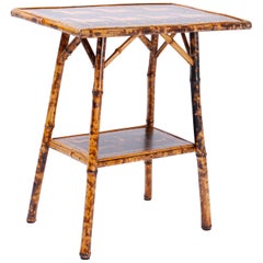 Antique Bamboo Occasional Table with Horse Motif